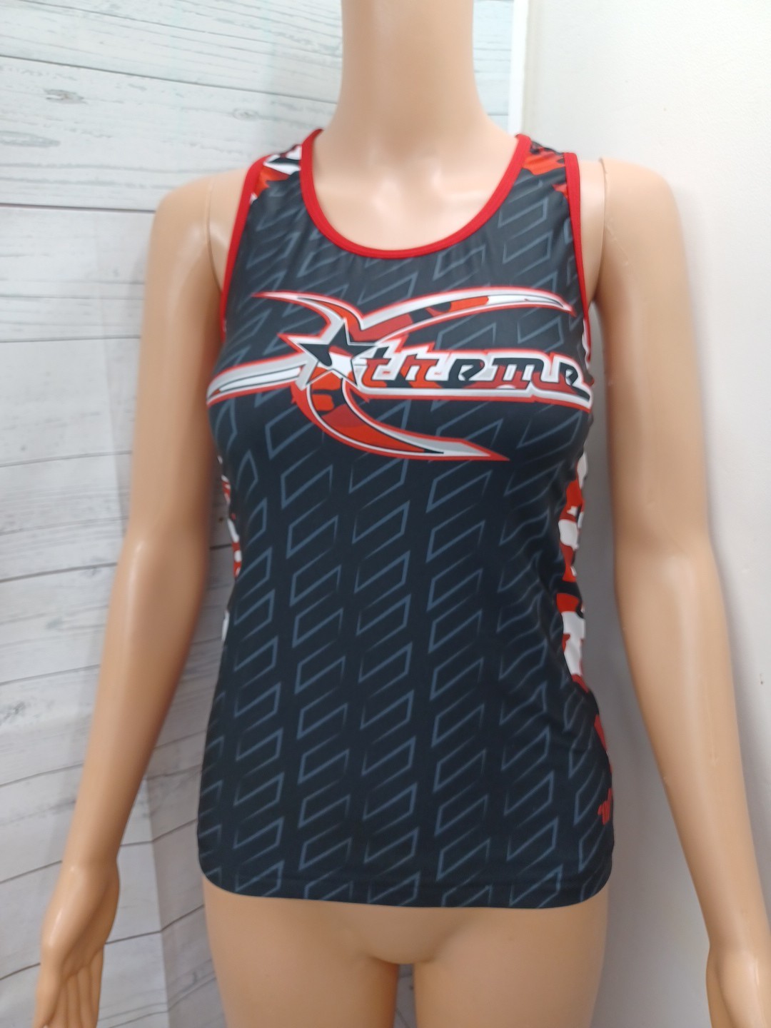 Varsity Spirit Xtreme CSP Black Red Cheerleader Cheerleading Top Sz M