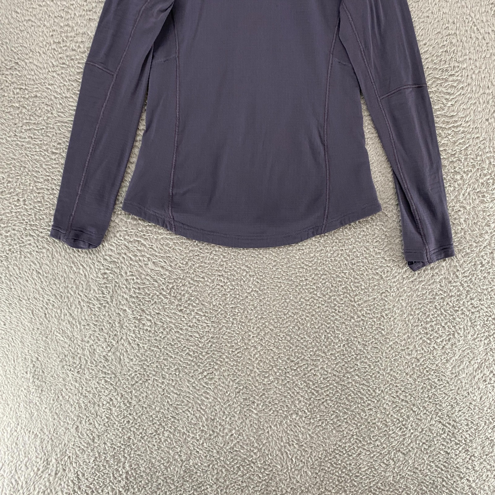 REI Pullover Base Layer Top Womens Medium Purple Quarter Zip Thermal Waffle