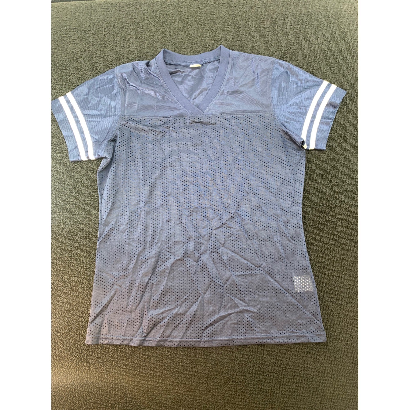 Sport Tek Ladies V Neck Mesh Jersey Athletic T Shirt Blue Size S