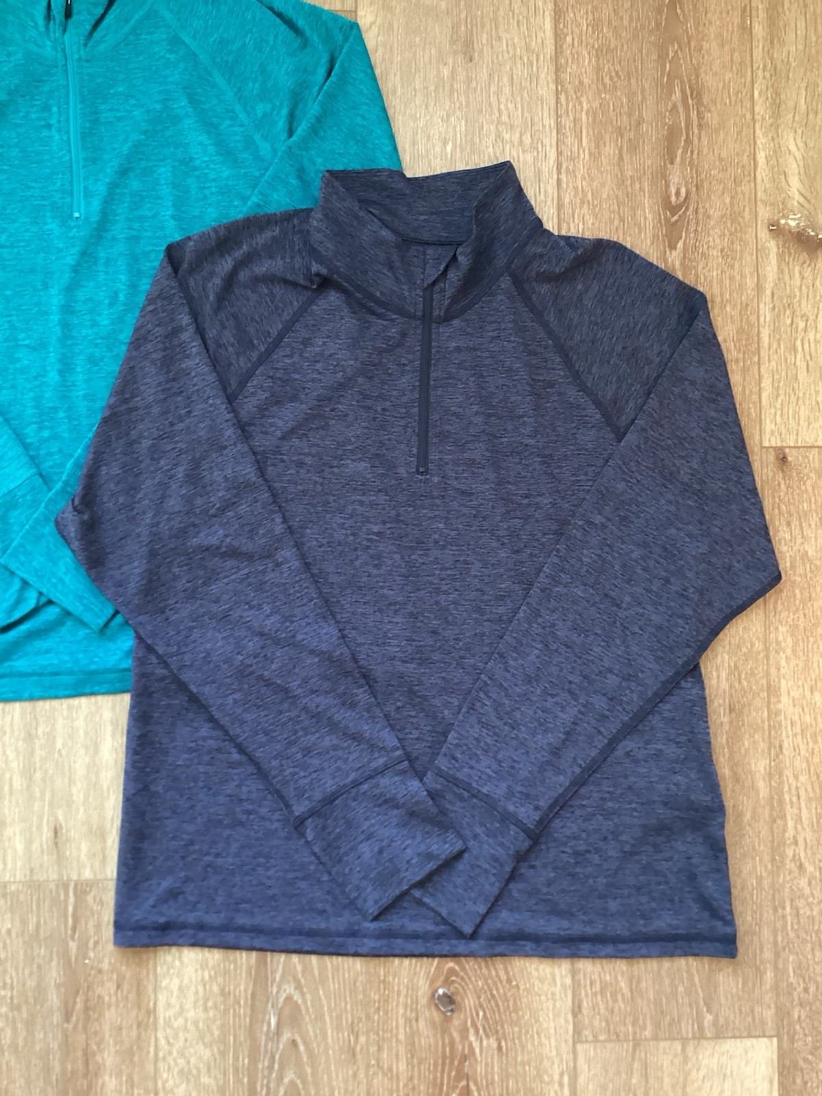 Lot of 2 Ideology Women’s XL 1/4 Zip Active Long Sleeve Pullover Turquoise &Blue