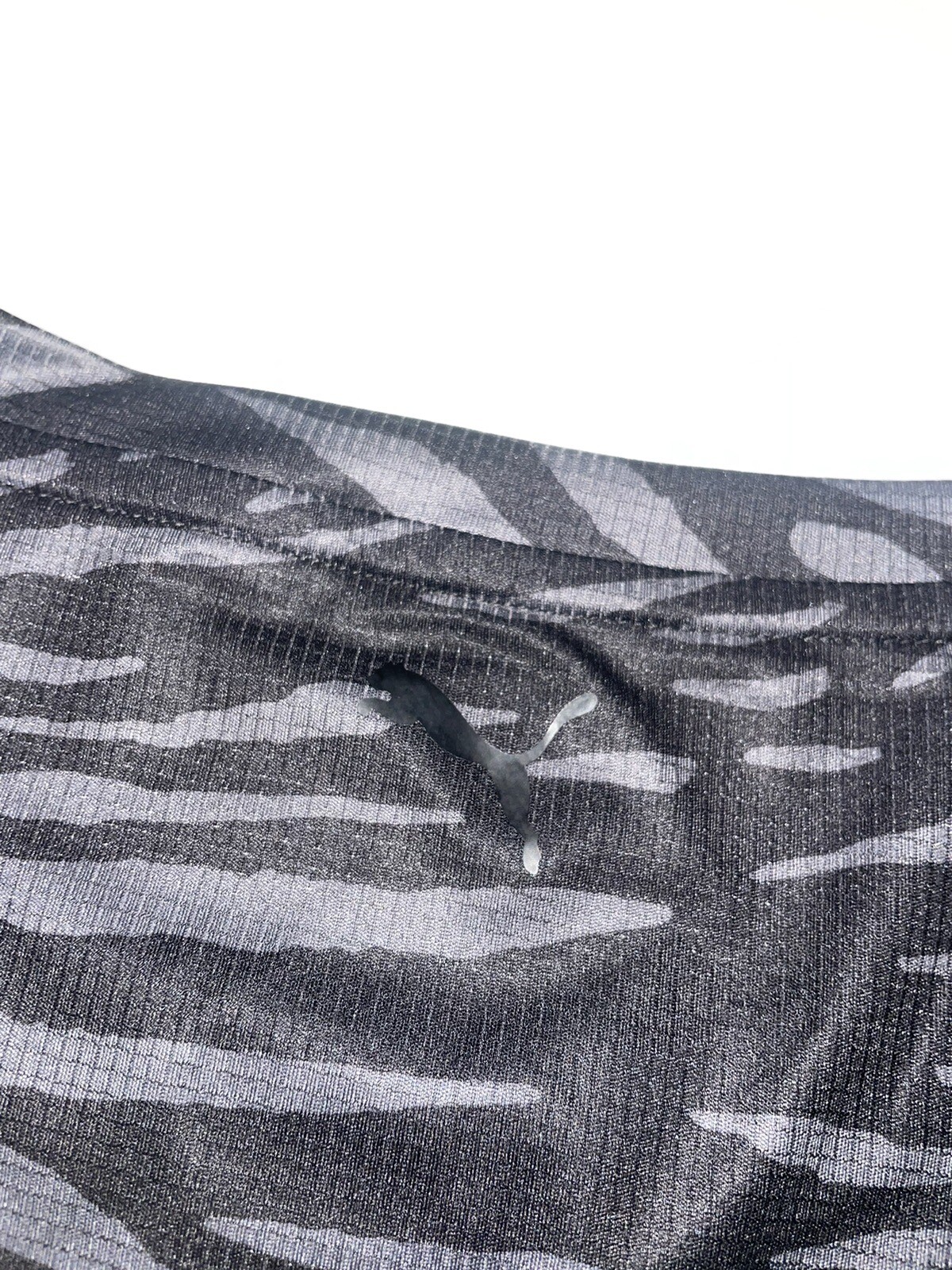 PUMA Performance AOP SS Tee Black Zebra Print Cropped Training Womens Size Large