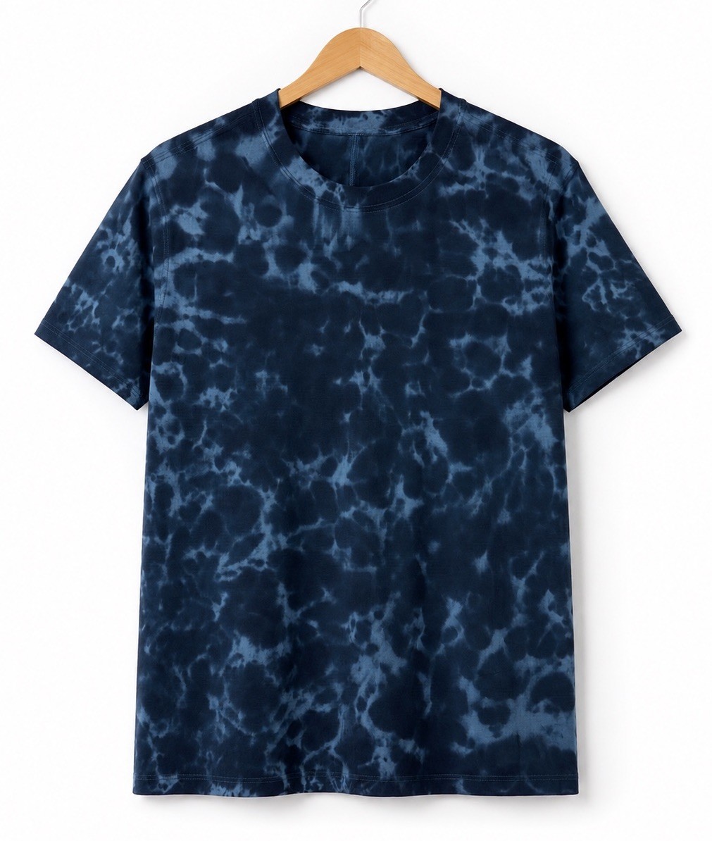 Lululemon All Yours T Shirt Womens 8 Soft Denim Marmoleado Tie Dye Pima Cotton