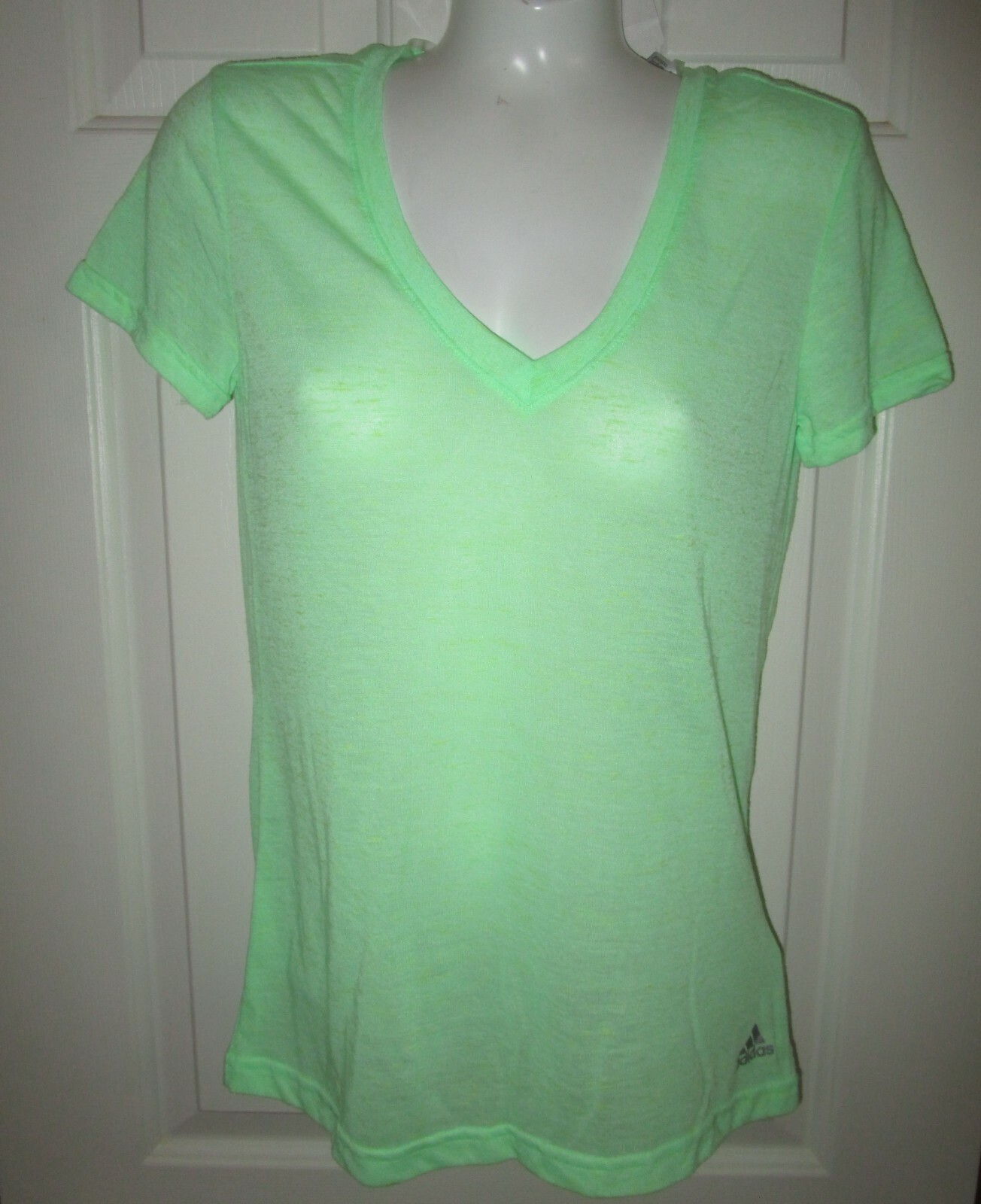 ADIDAS~X-SMALL 0 2~Light Green Regular Fit Short Sleeve Vintage T-Shirt