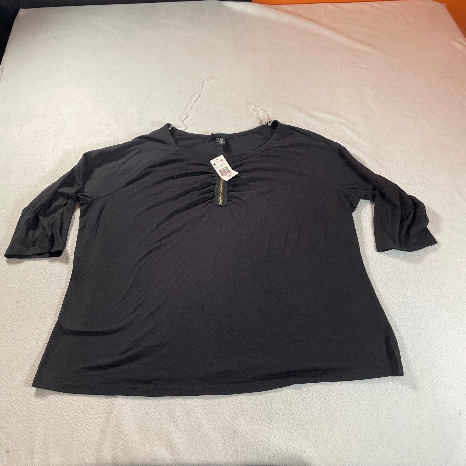LYS Shirt Womens 3X Black Golf Quarter Zip Outdoors Sports Minimalist Ladies