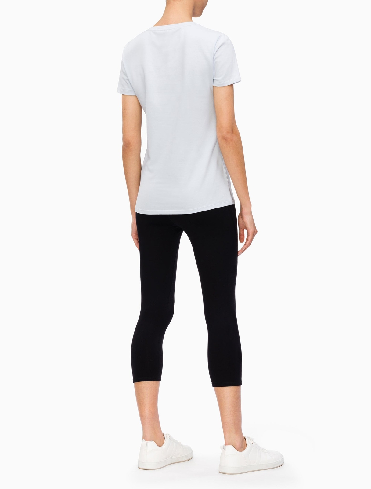 Calvin Klein Top Performance Tee Shirt Emblem Logo Women Blue Sz S NEW NWT AM12
