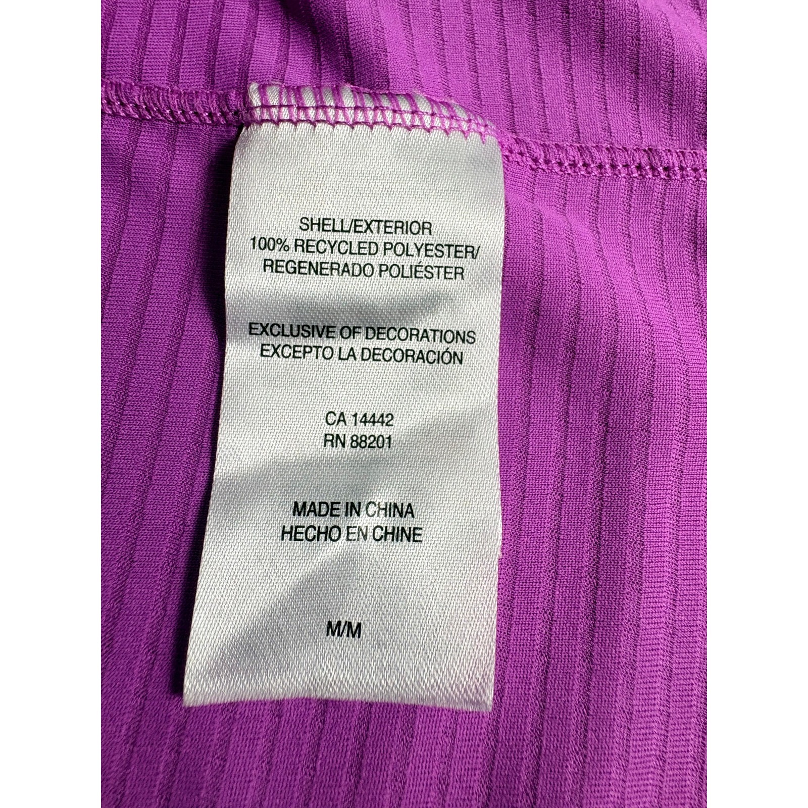 Mondetta Performance Recycled Polyester Top Puyllover 1/4 Zip Top Purple M