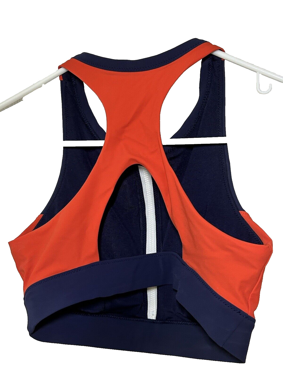 Athleta Womens Size Small Zip Up Front Bra Jogging Top A-C Navy Orange Running