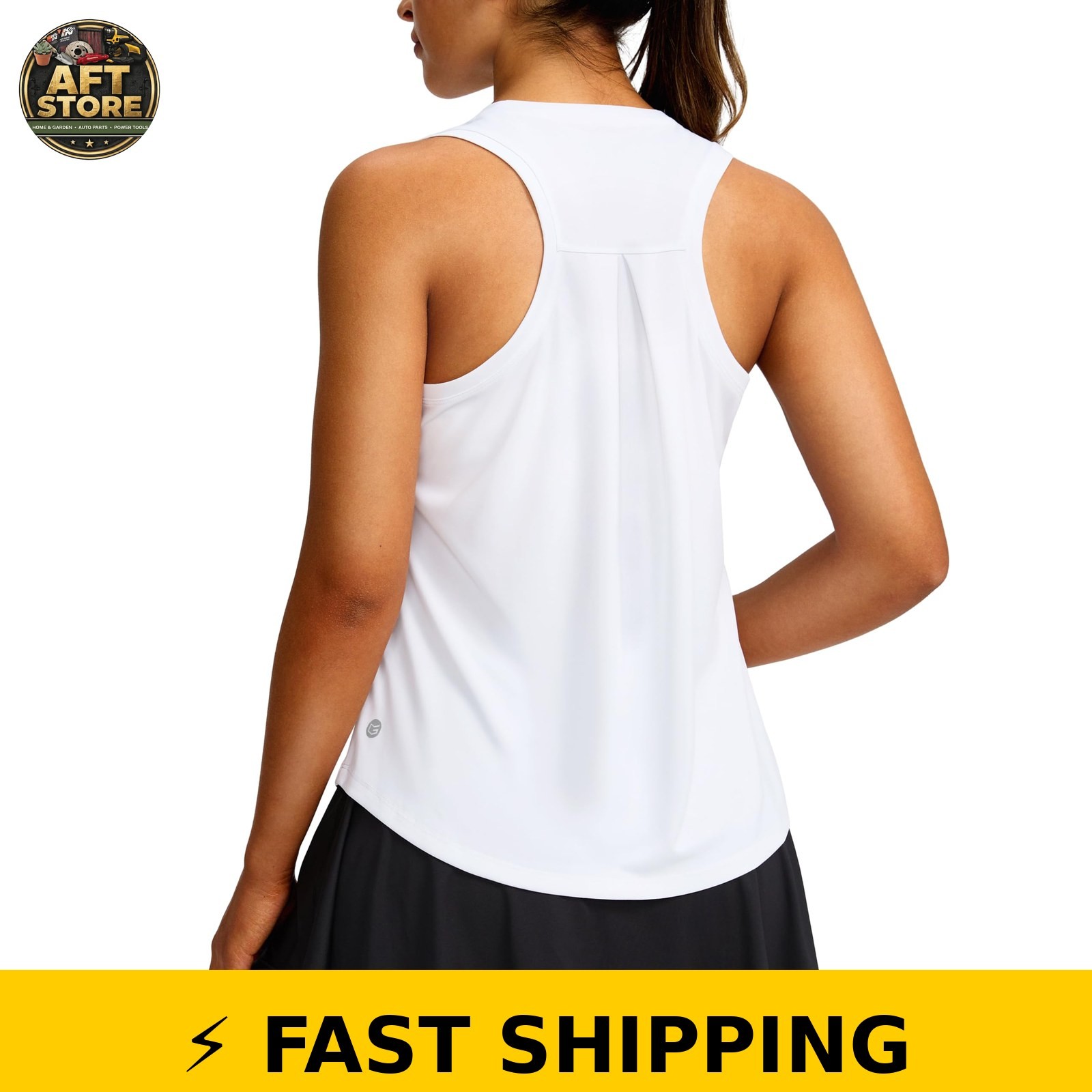 G Gradual Women’s Racerback Tank Tops – White, Size M