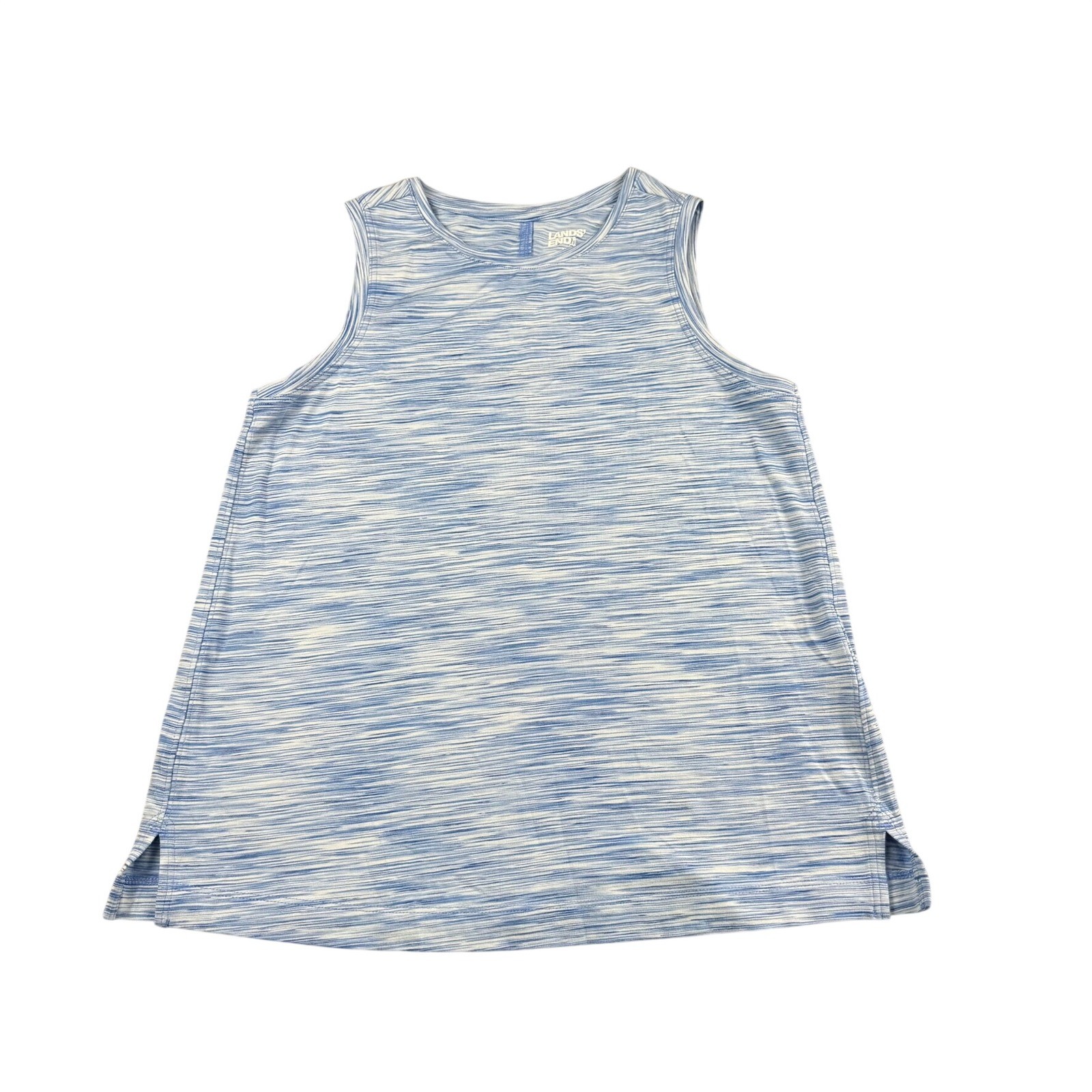 Lands End Womens XXS Tank Top Polyester Modal Blue Space Dye Athletic Casual Gym