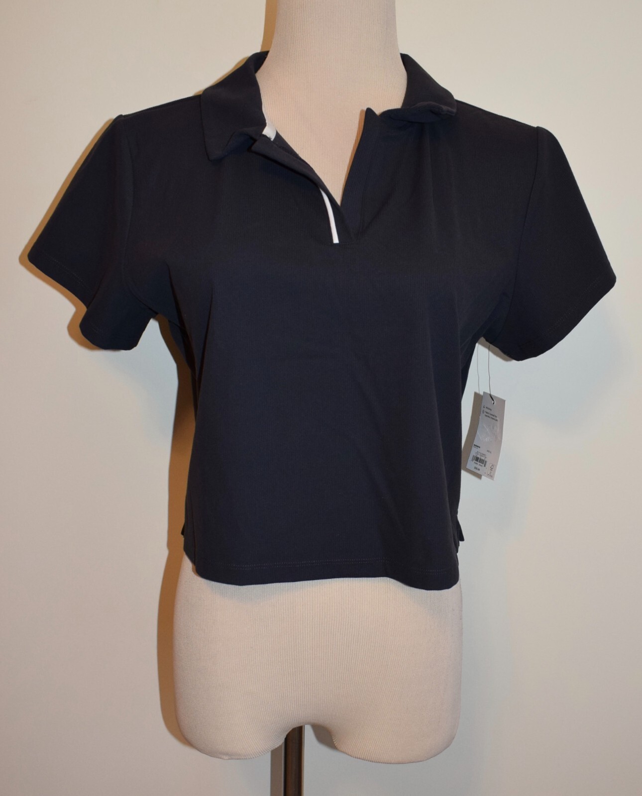 New Womens FLX Crop Top XL Plum Sherry Short Sleeve Tennis Athleisure Polo Shirt
