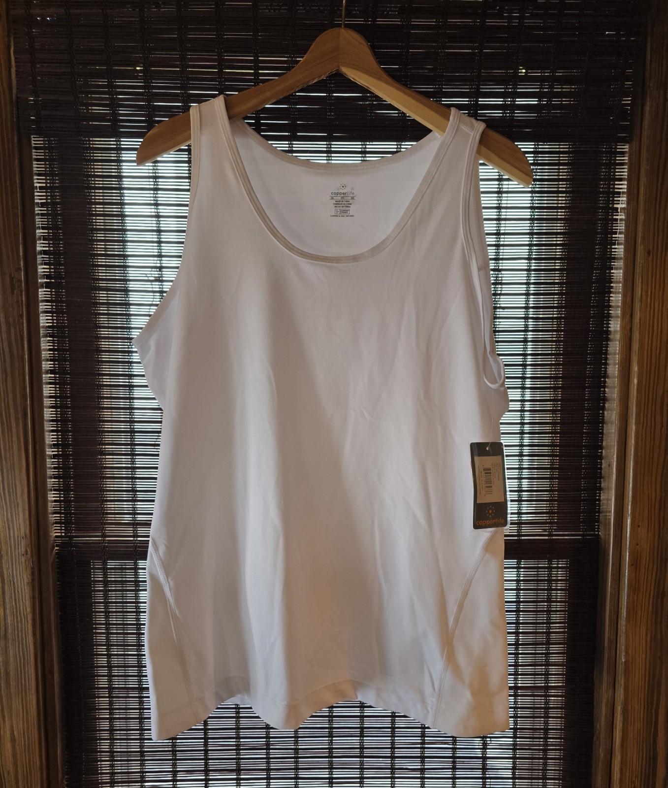 Copper Life Women’s Plus Size 3XL Lower Back Support Compression Tank White