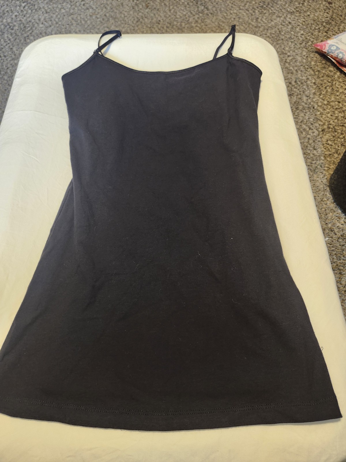 Active Basics Ladies Black Spaghetti Strap Tank Top 330 Size M