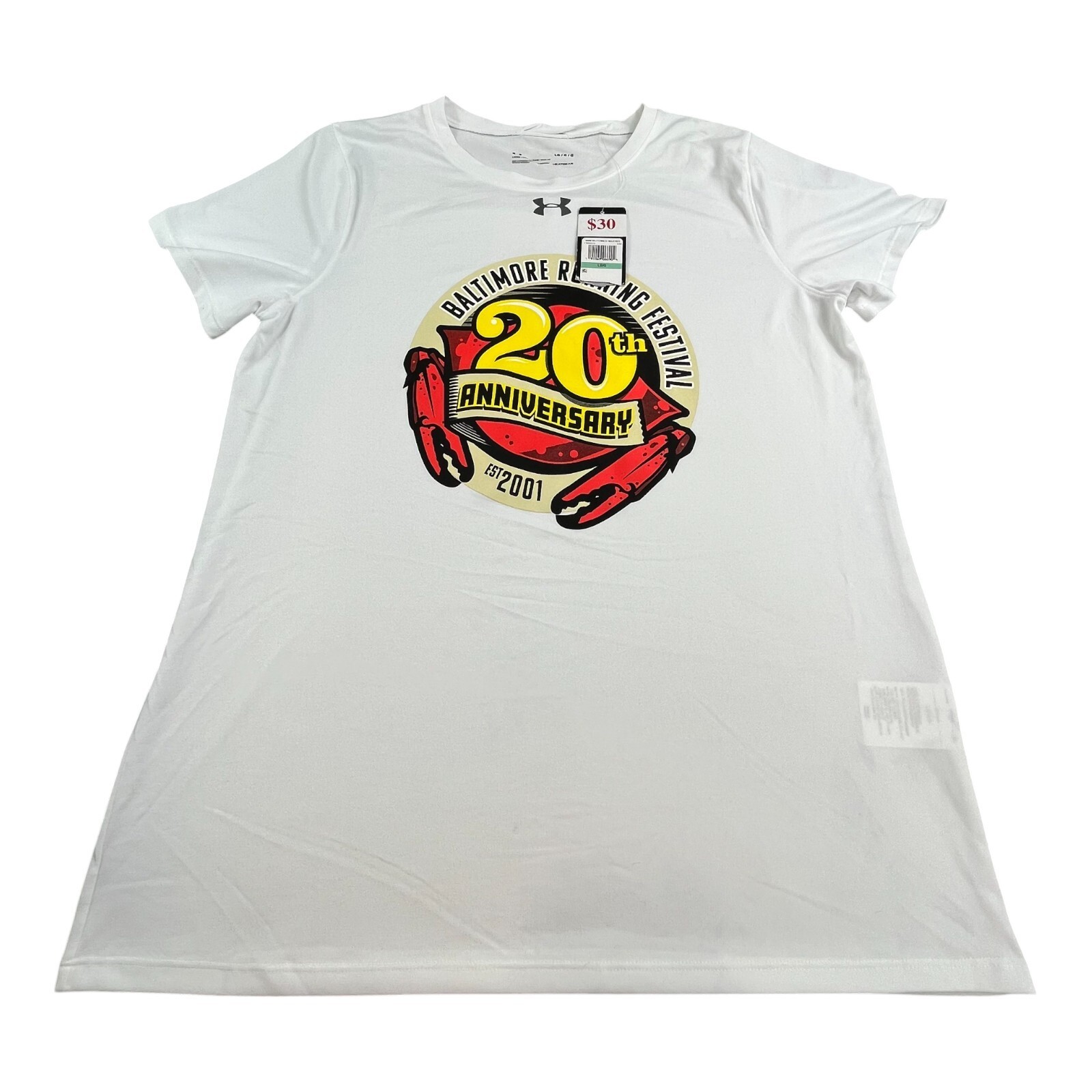 Baltimore Running Festival 20th Anniversary Under Armour T-Shirt Women’s L White