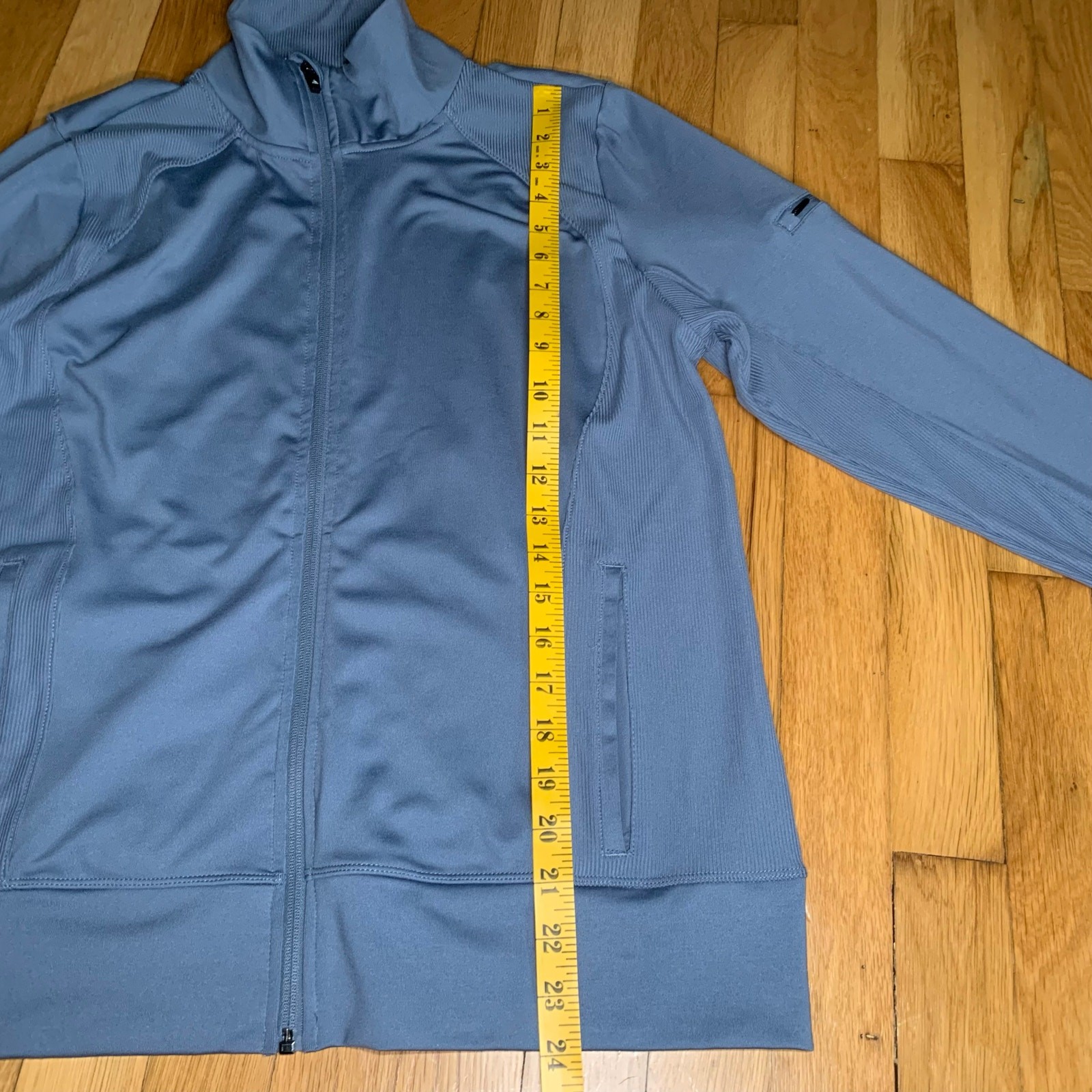 Scoor Athletic Casual Zip Up Shirt Thumb Opening Blue Gray Women’s Size Large