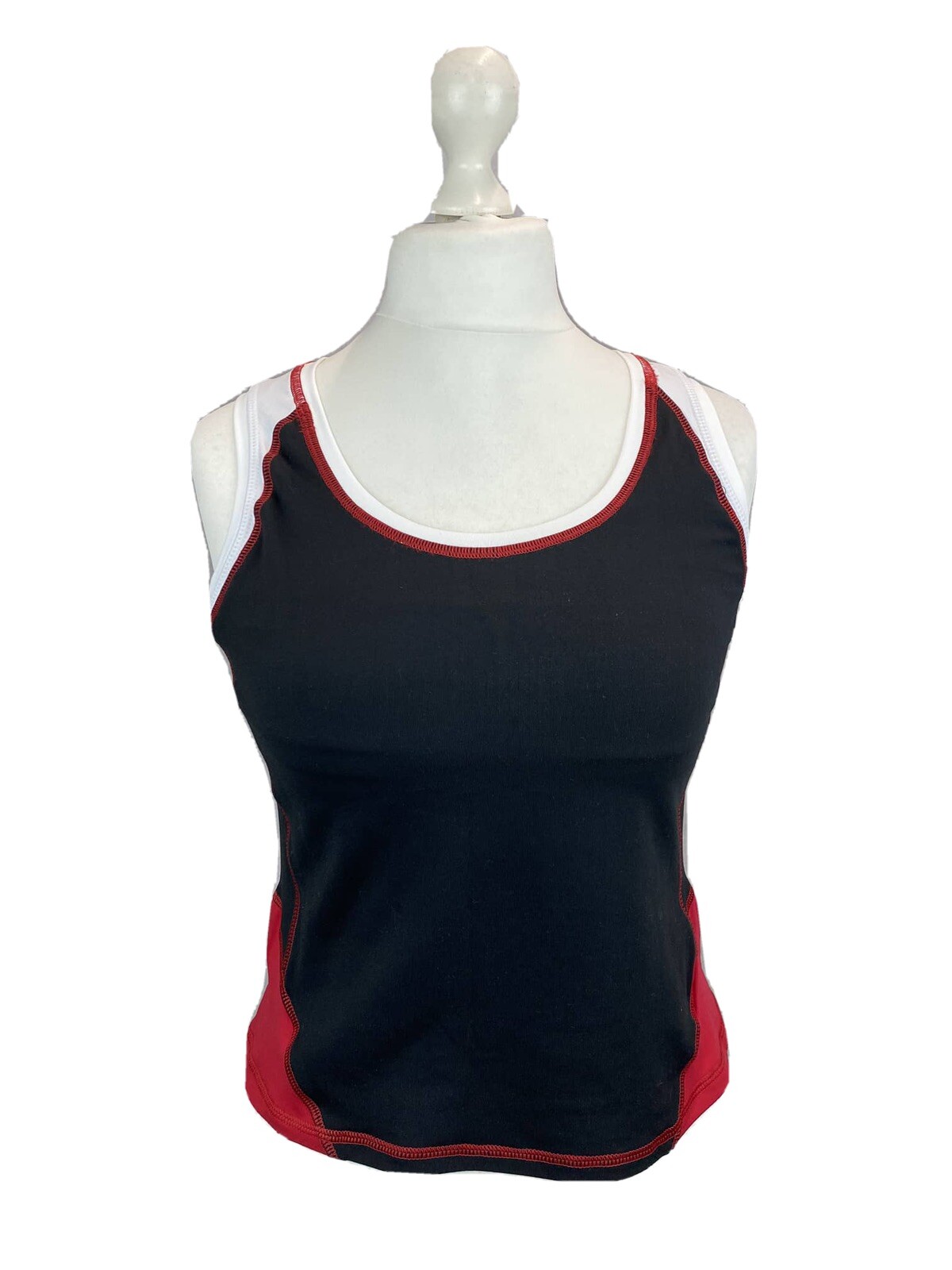 Marks and Spencer Active Dry Black White Red Vest Size 14 BNWT Moisture Wicking