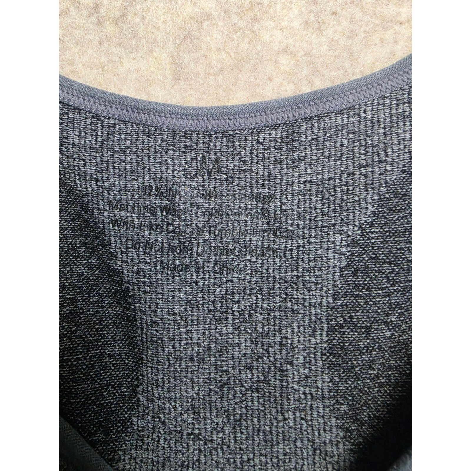 Unbranded Gray Seamless Compression Tank Top Ruched Bust Athletic Camisole