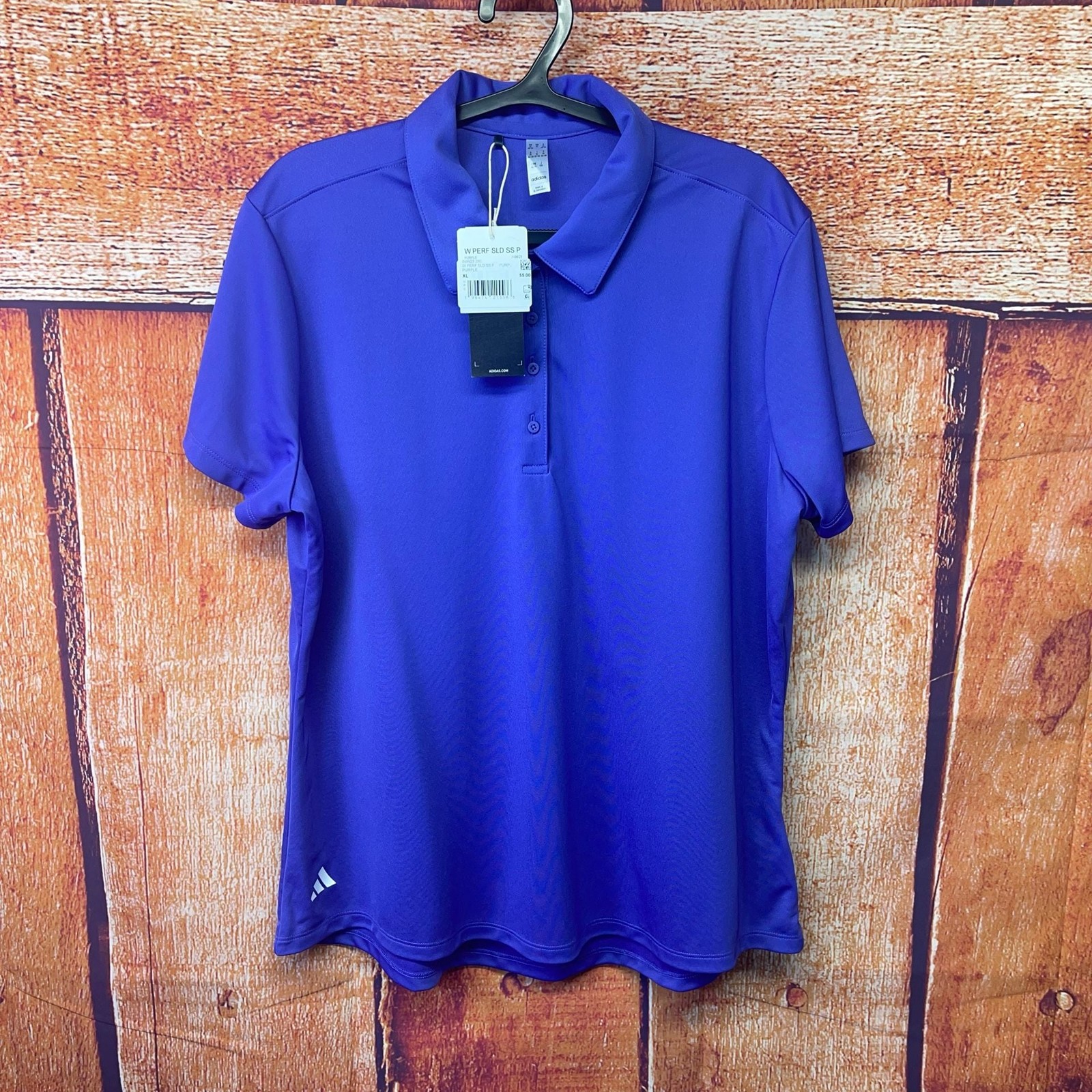 Adidas Women’s Performance Solid Short Sleeve Polo Shirt Purple Size XL