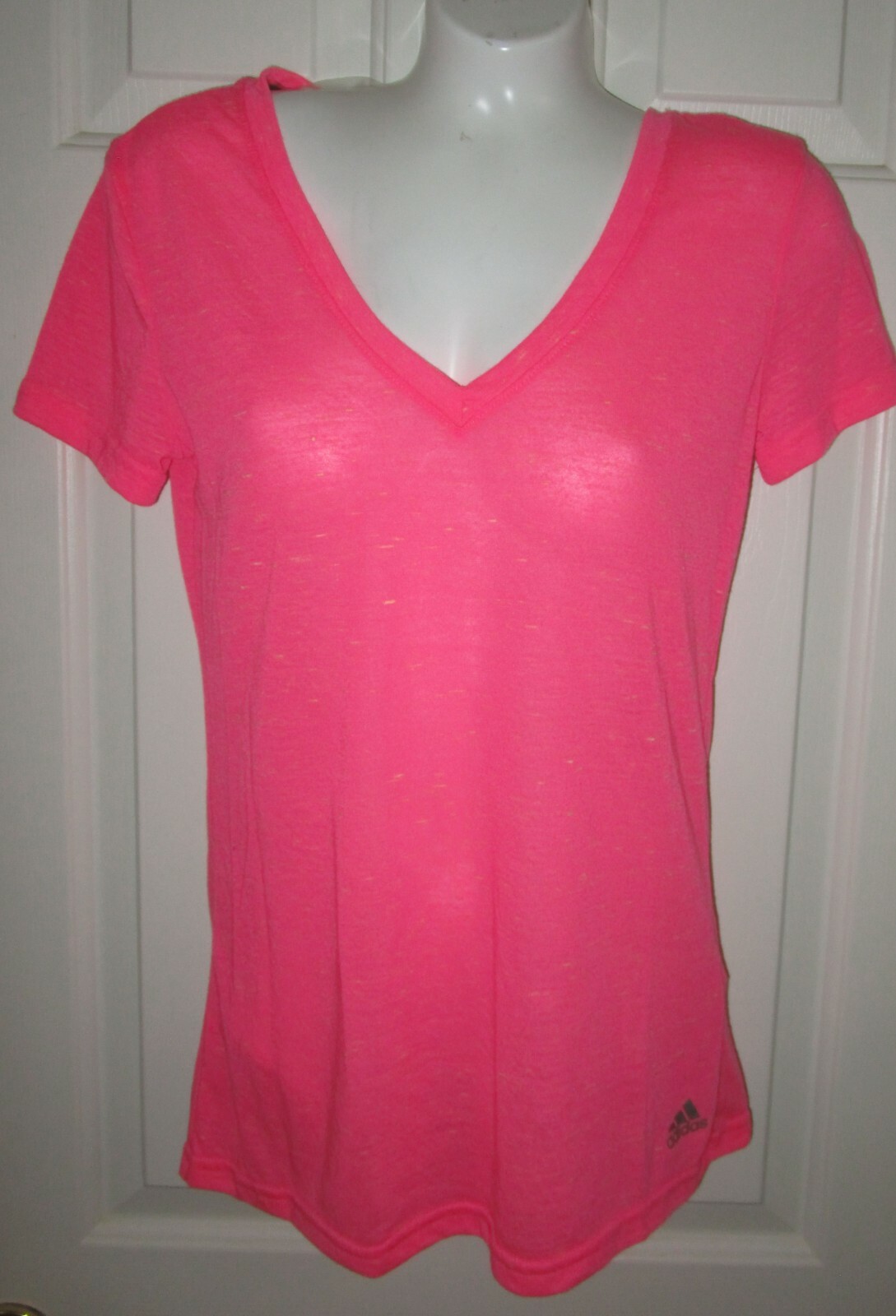 ADIDAS~X-SMALL 0 2~Pink Regular Fit Short Sleeve Vintage Tee Shirt