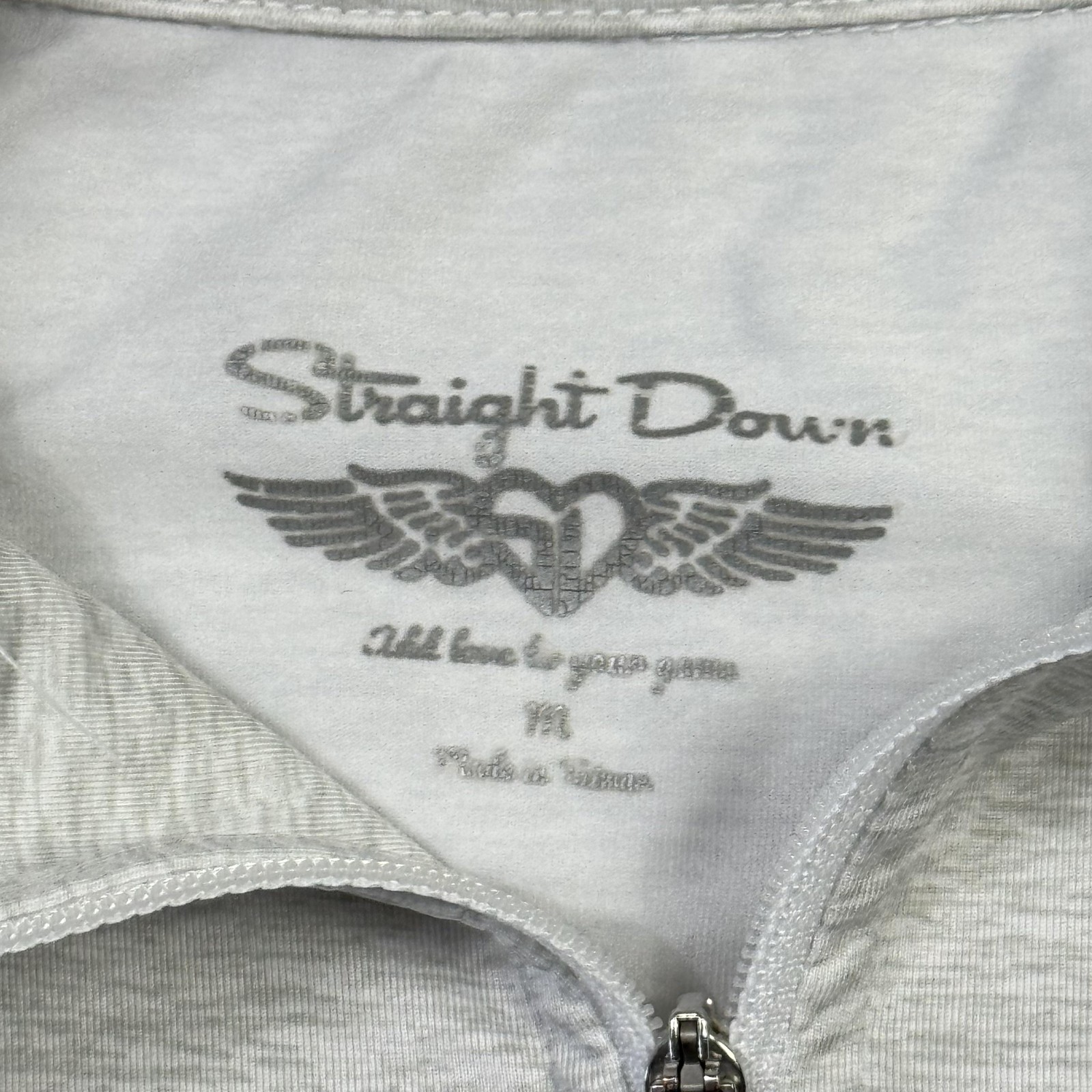 Straight Down Pullover Womens Medium Gray Long Sleeve 1/4 Zip Golf Stretch Top