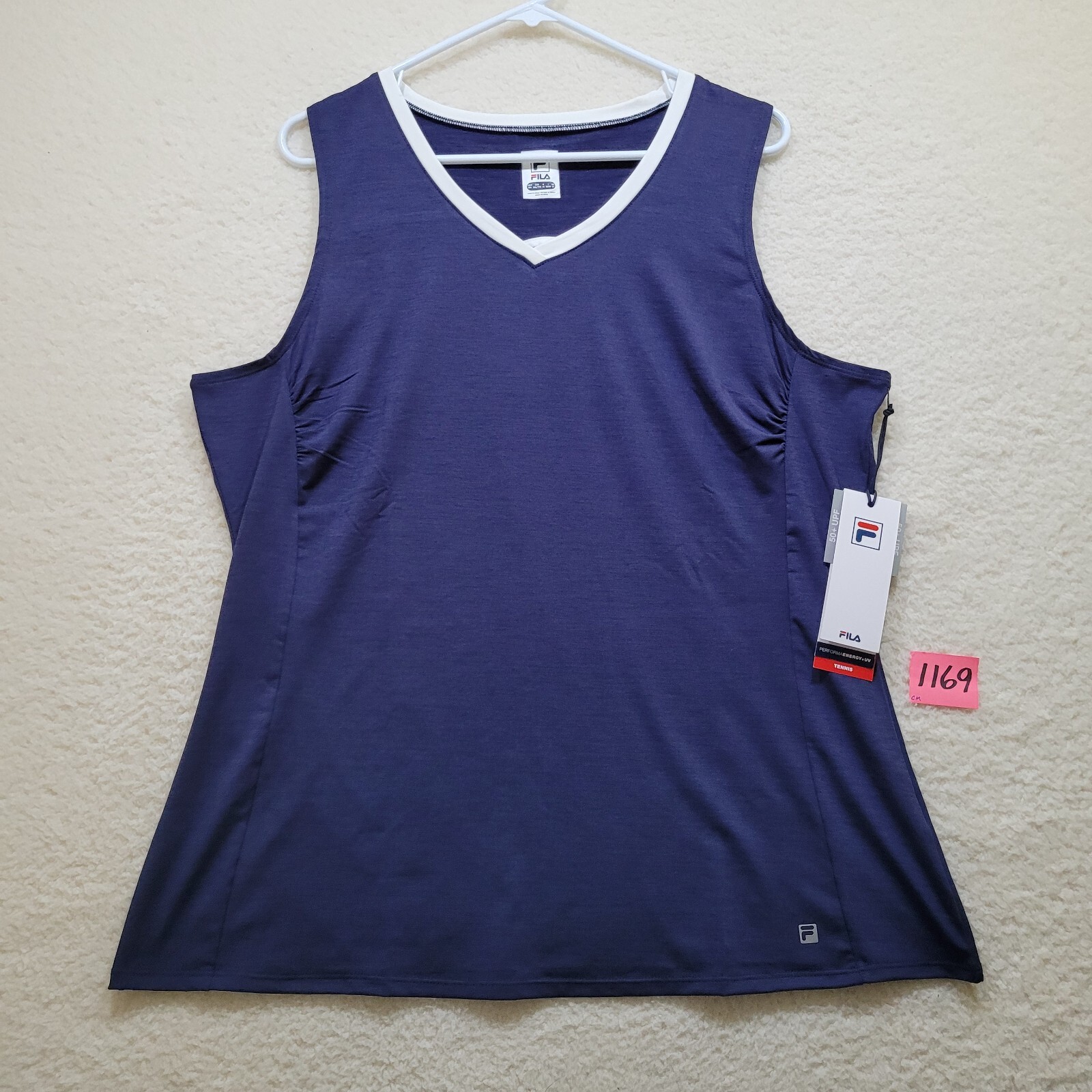 FILA Women’s Purple Back Court Full Coverage Tennis Tank Size XXL V Neck NWT $65