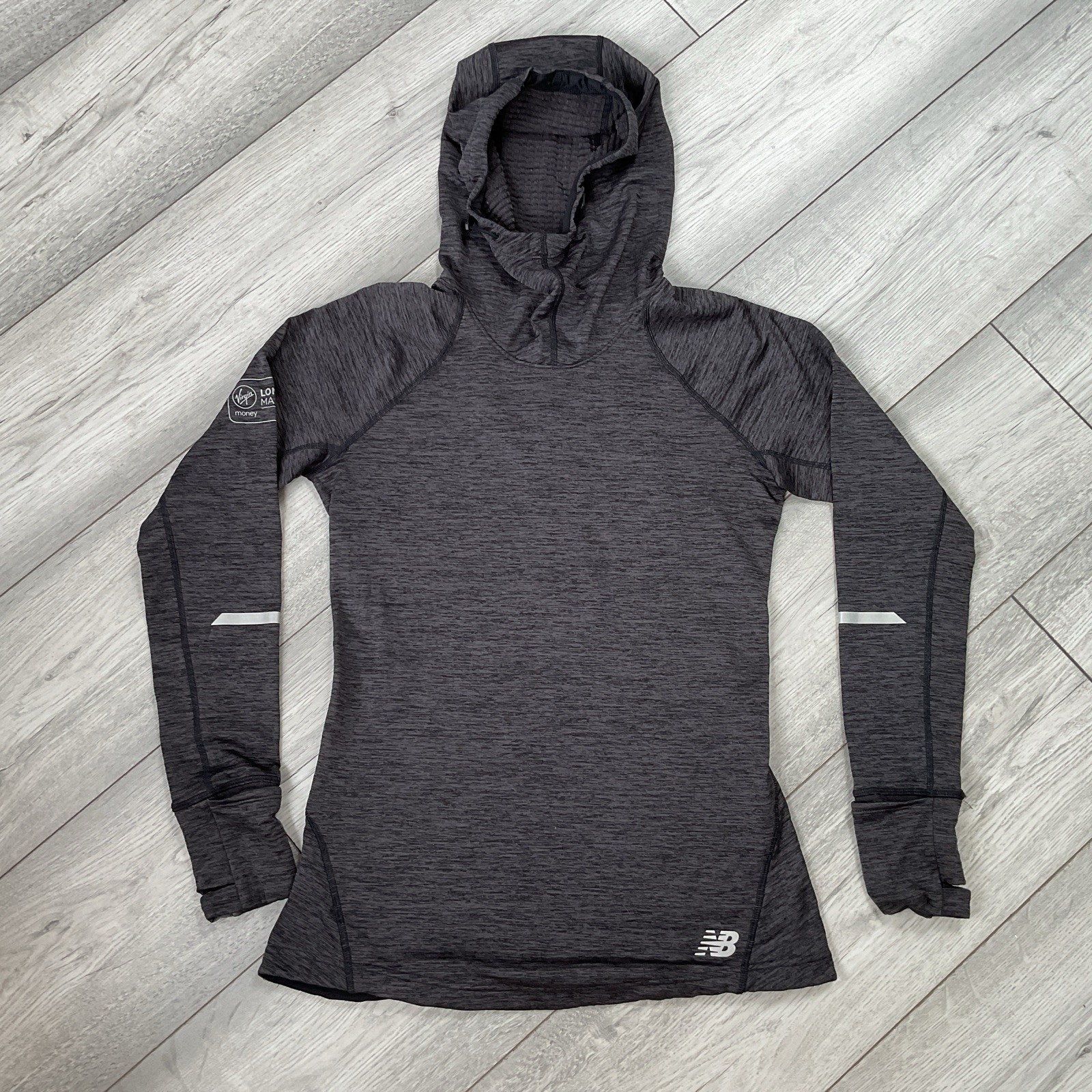 New Balance London Marathon 2018 Heat Grey Running Long Sleeve Top Womens Small