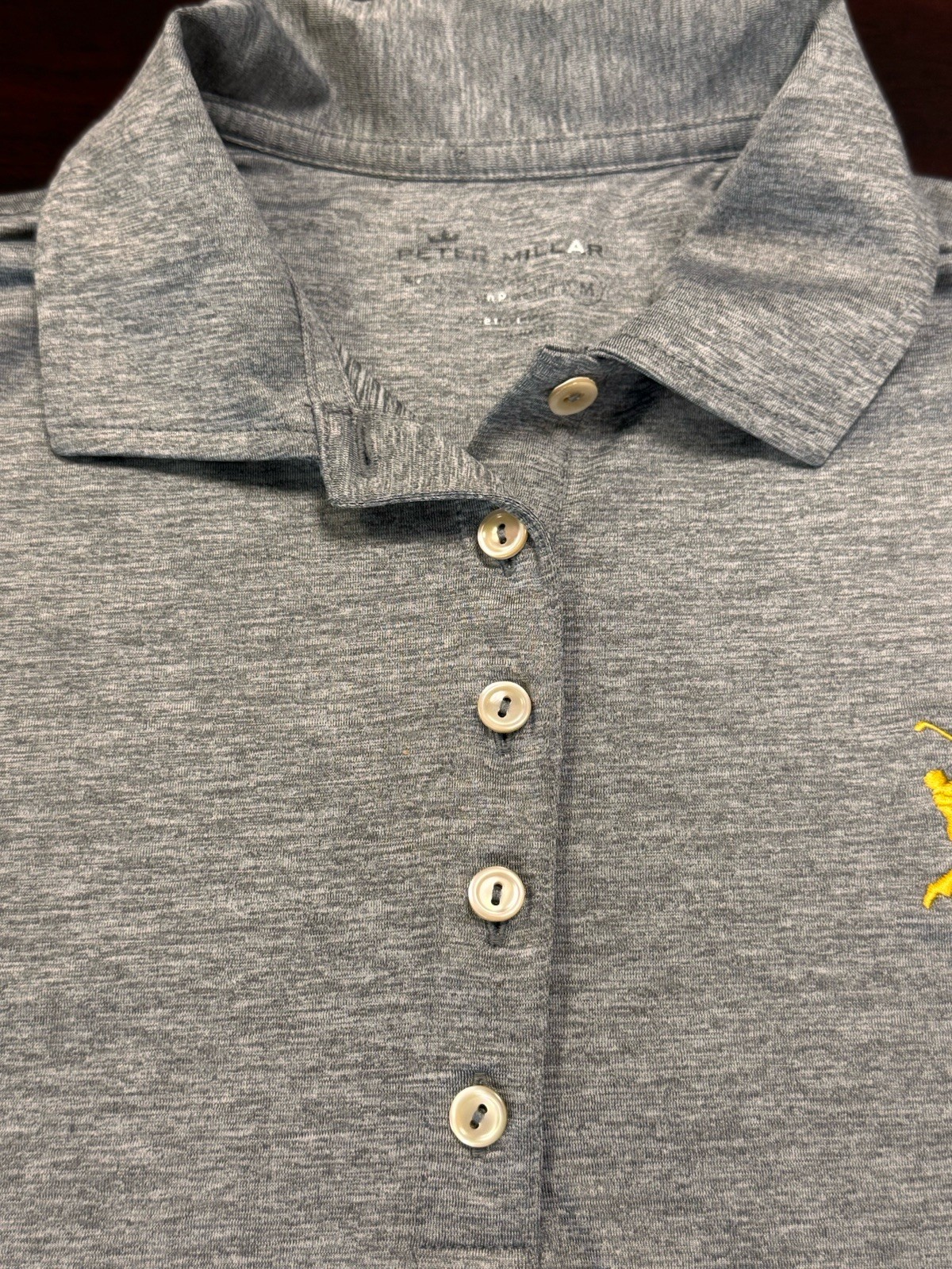 Peter Millar Gray Women’s Performance Crown Sport Golf Polo Size Medium
