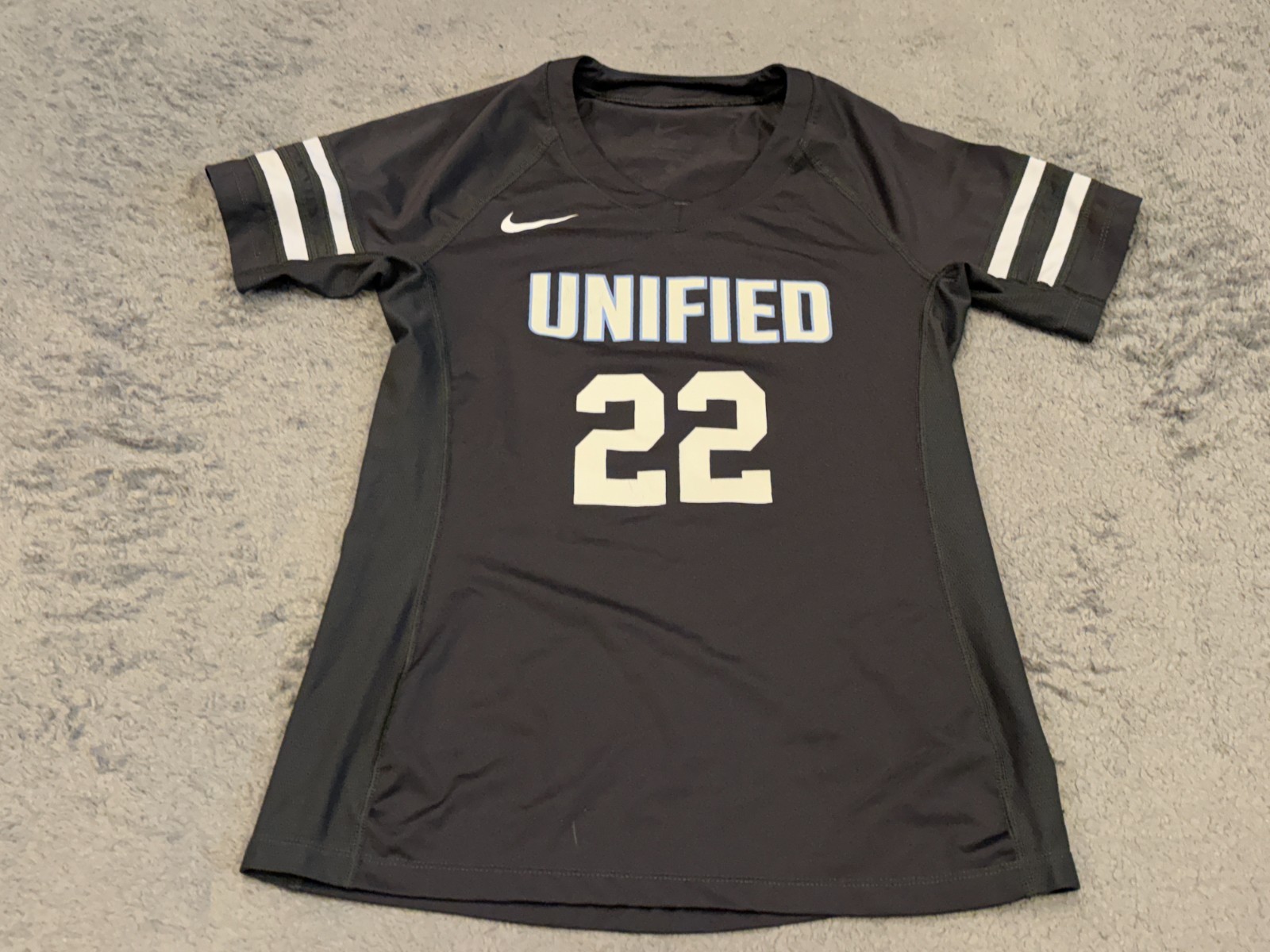 Nike Volleyball Jersey Womens Small Gray Club Ace Short-Sleeve Top CZ1432