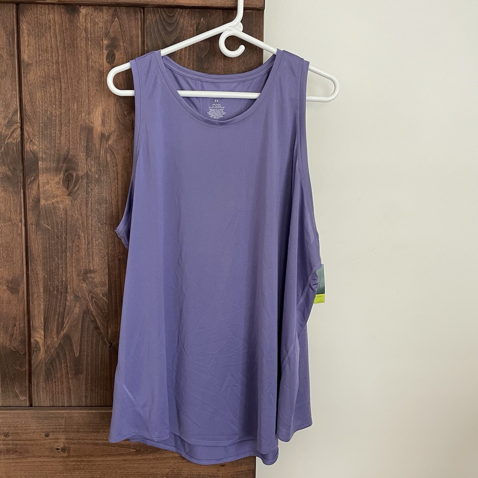 Womens Plus 3X Tek Gear DryTek Tank Top Gym Workout Purple Moisture Wicking NWT