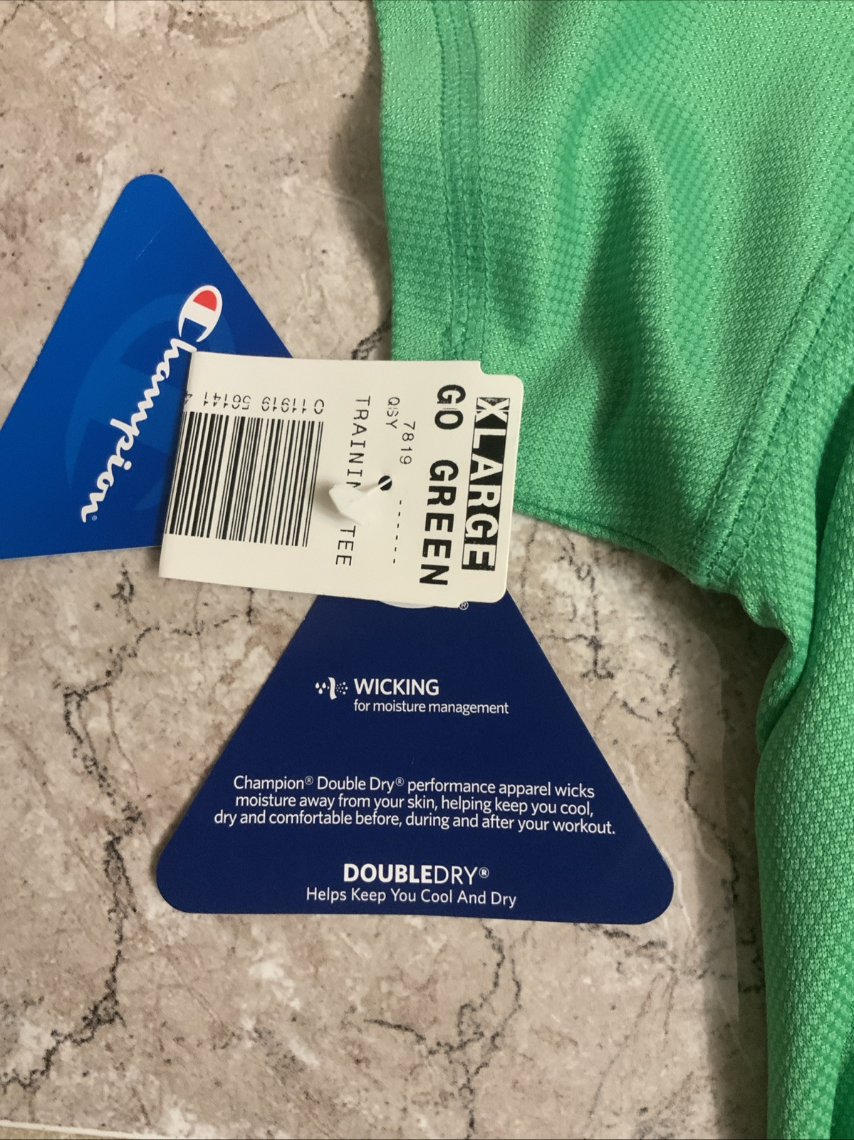 Champion Double Dry Training Tee Jersey Shirt W-S XL Green Lightweight Cool