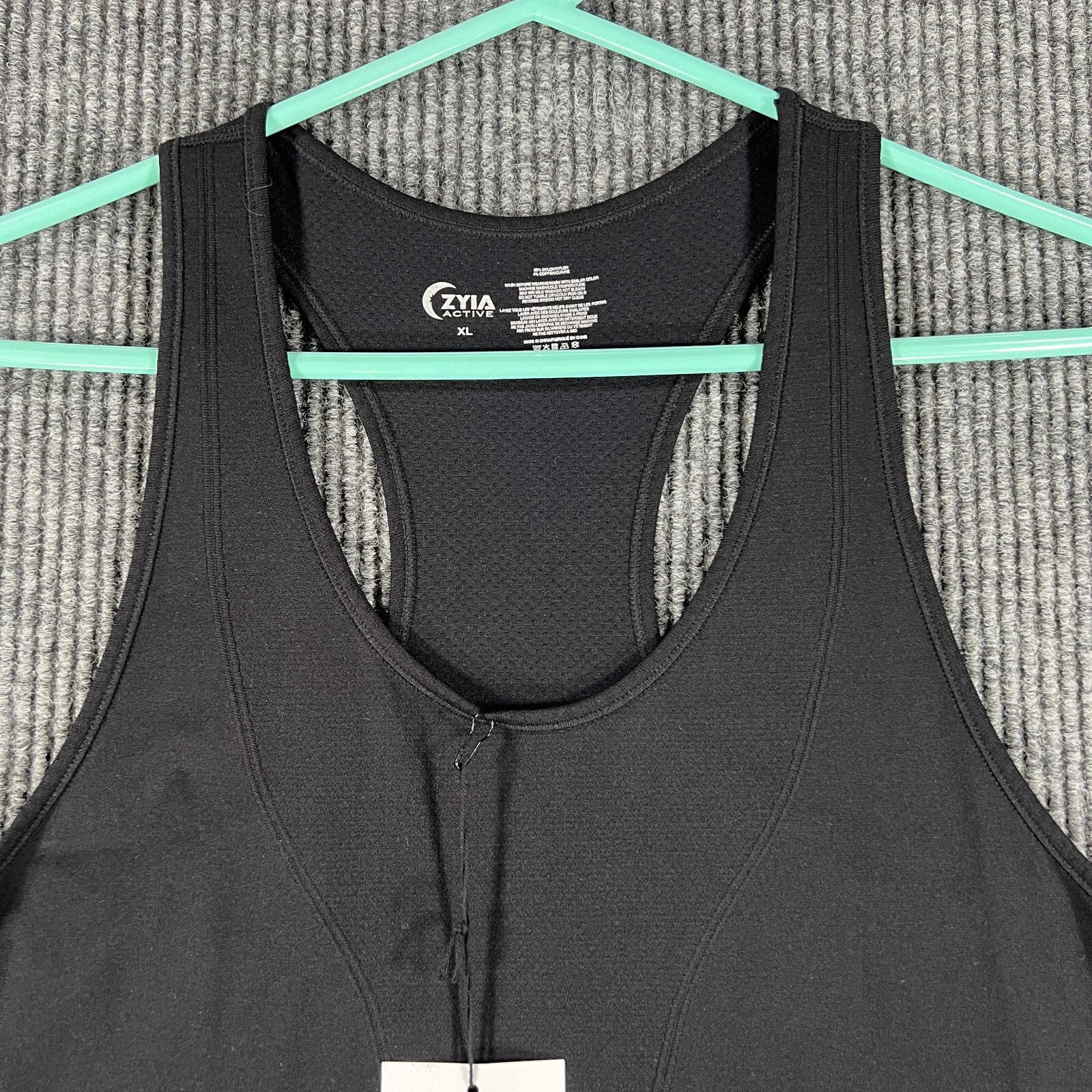 ZYIA Tank Top Shirt Womens XL Extra Large Black Copper Charged Active New