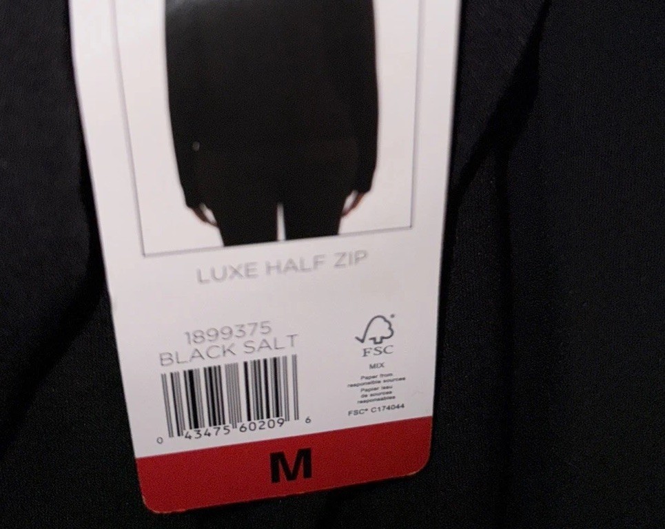 Danskin Luxe Half-Zip Top, Black Pattern Style Luxe, S,M PICK NWT 1899375