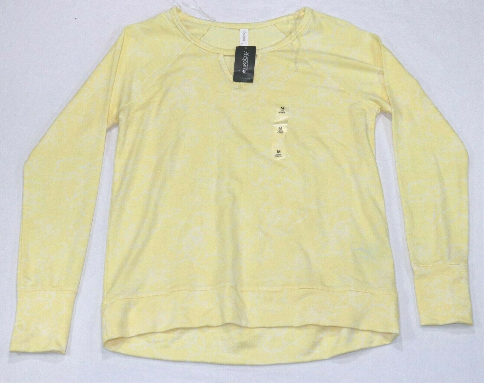 Ideology Printed Burnout Cutout Long-Sleeve Top Soft Sun