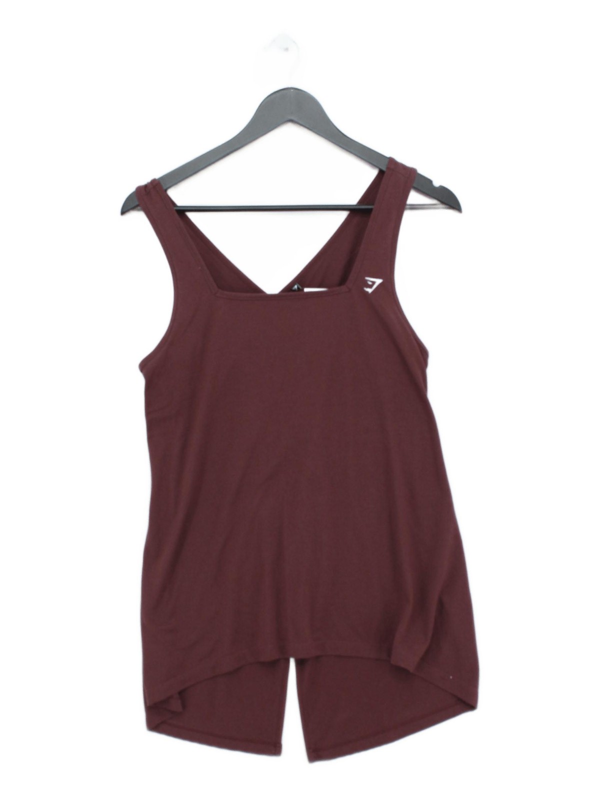 Gymshark Women’s T-Shirt M Brown Polyester with Viscose Sleeveless Basic