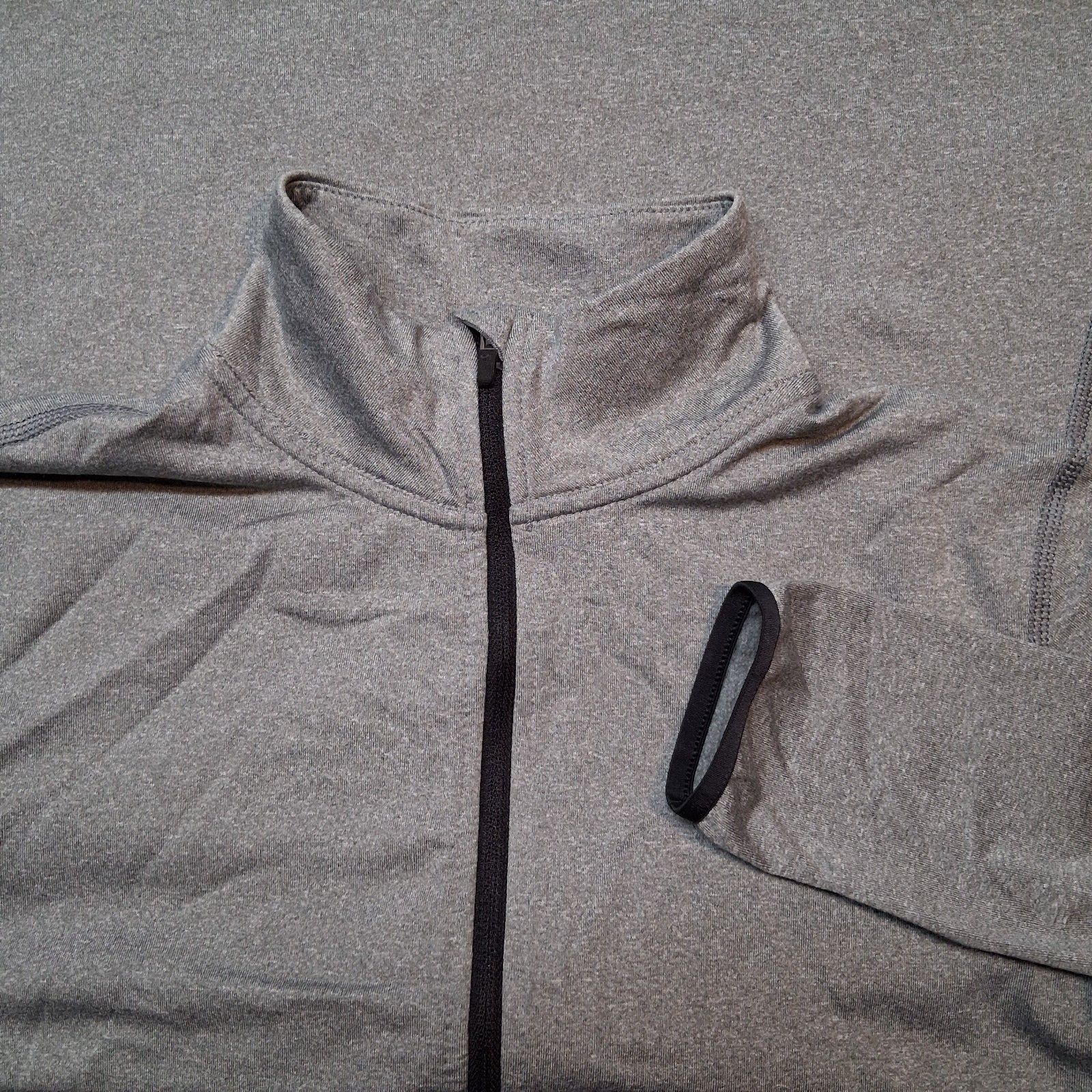 nike pro half zip womens large gray bicep swoosh dri fit