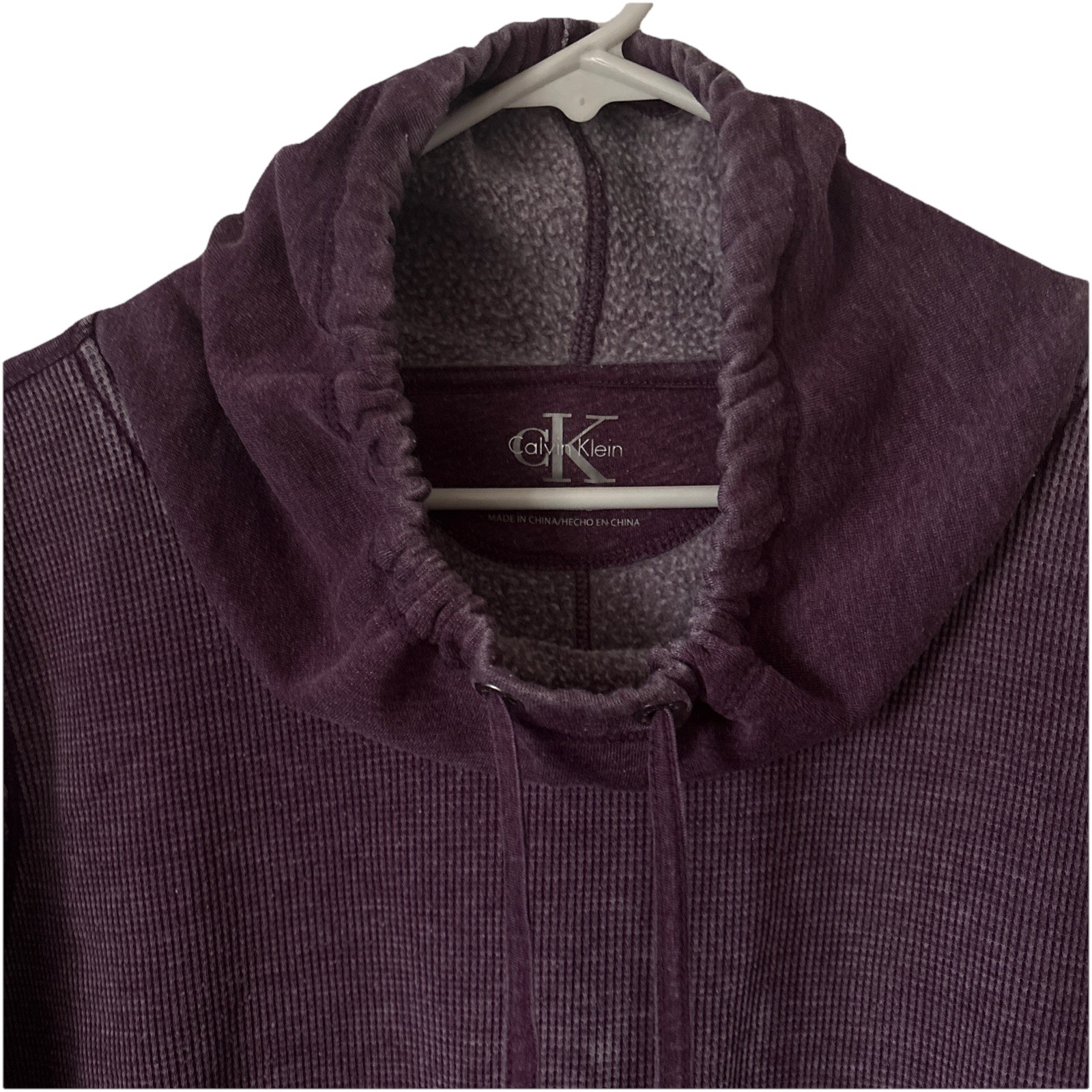 CALVIN KLEIN PERFORMANCE COWL-NECK THERMAL CROSSOVER HEM FLEECE PULLOVER XXL