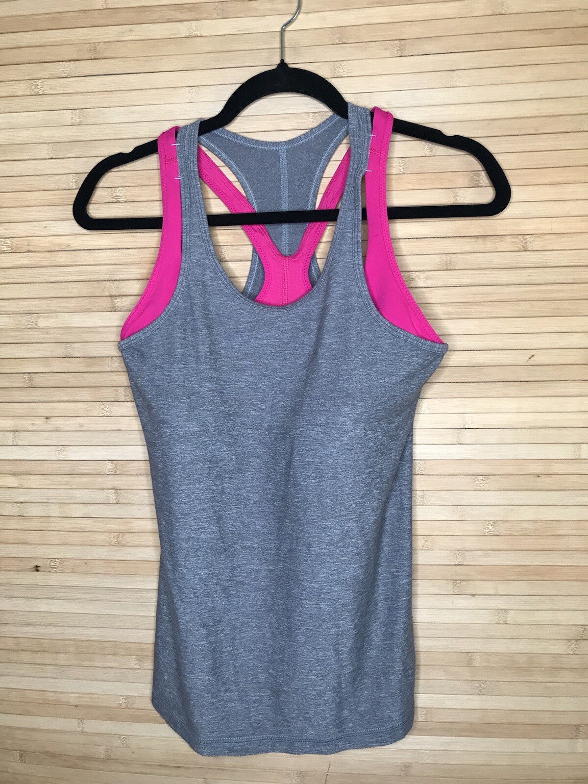 Lululemon Athletica Inspiration Tank Pink Gray Bra Tank Top Sz 6