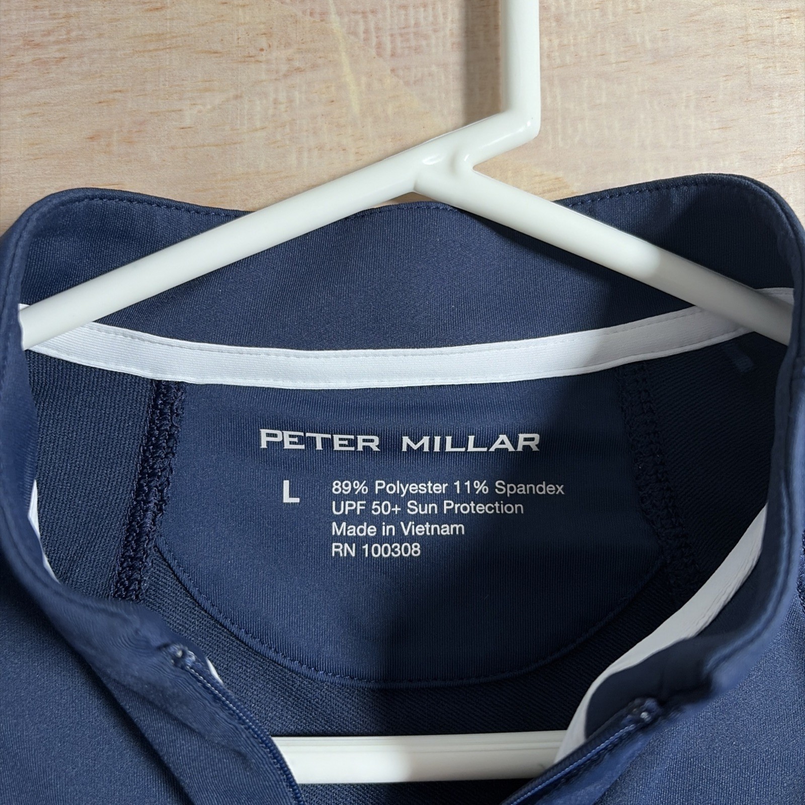 PETER MILLAR Raglan-Sleeve Perth Layer Size Large Blue LE0EK43 Logo UPF 50+