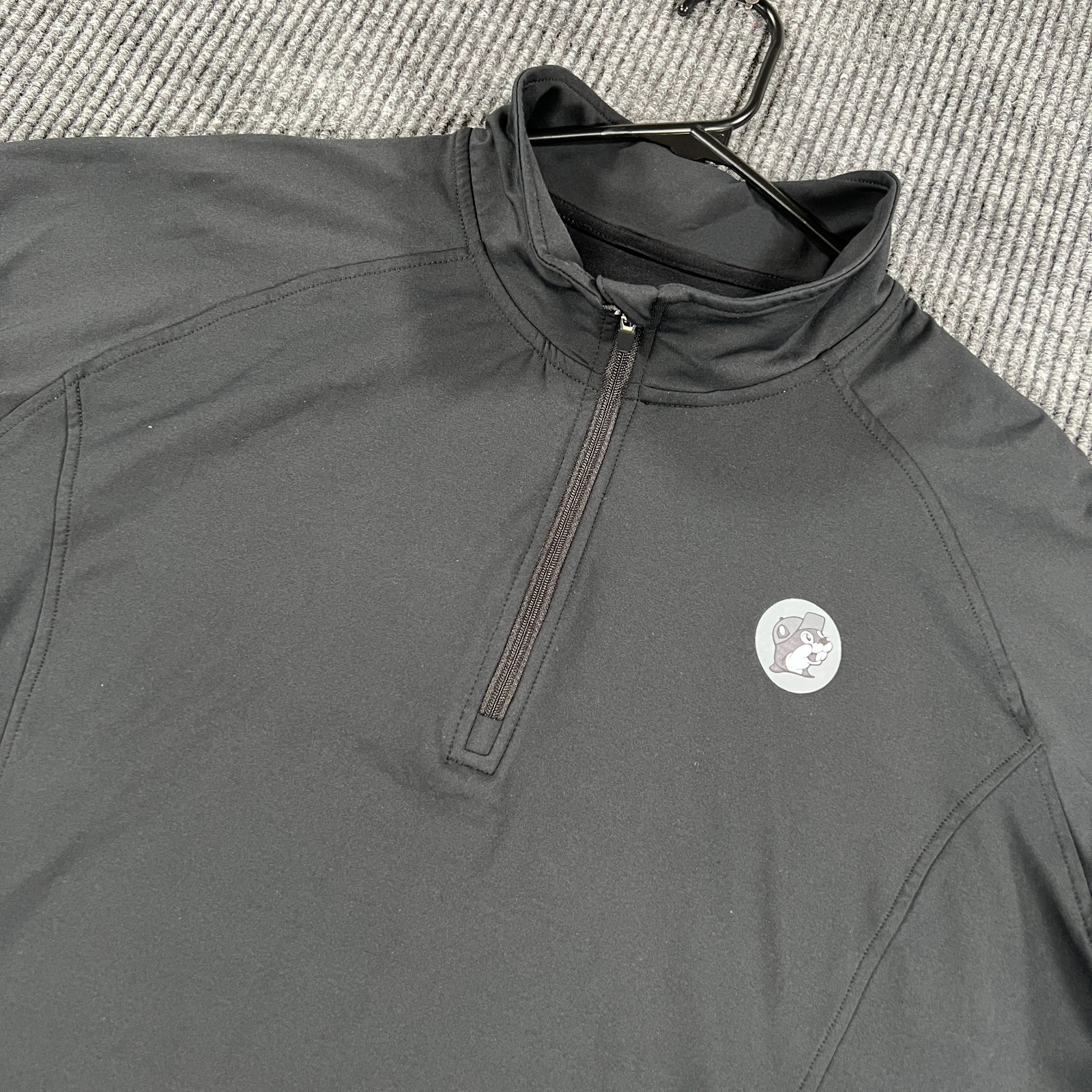 Buc-ees Pullover Shirt Womens XL Extra Large Black Long Sleeve Active 1/4 Zip
