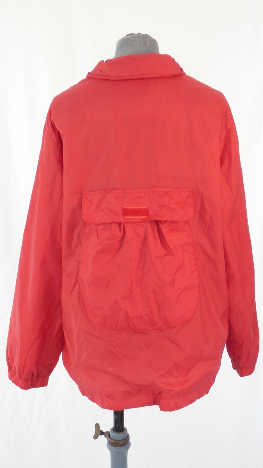 Vintage Red Nylon Jacket Lightweight Hooded Windbreaker 90s Utility UK 12