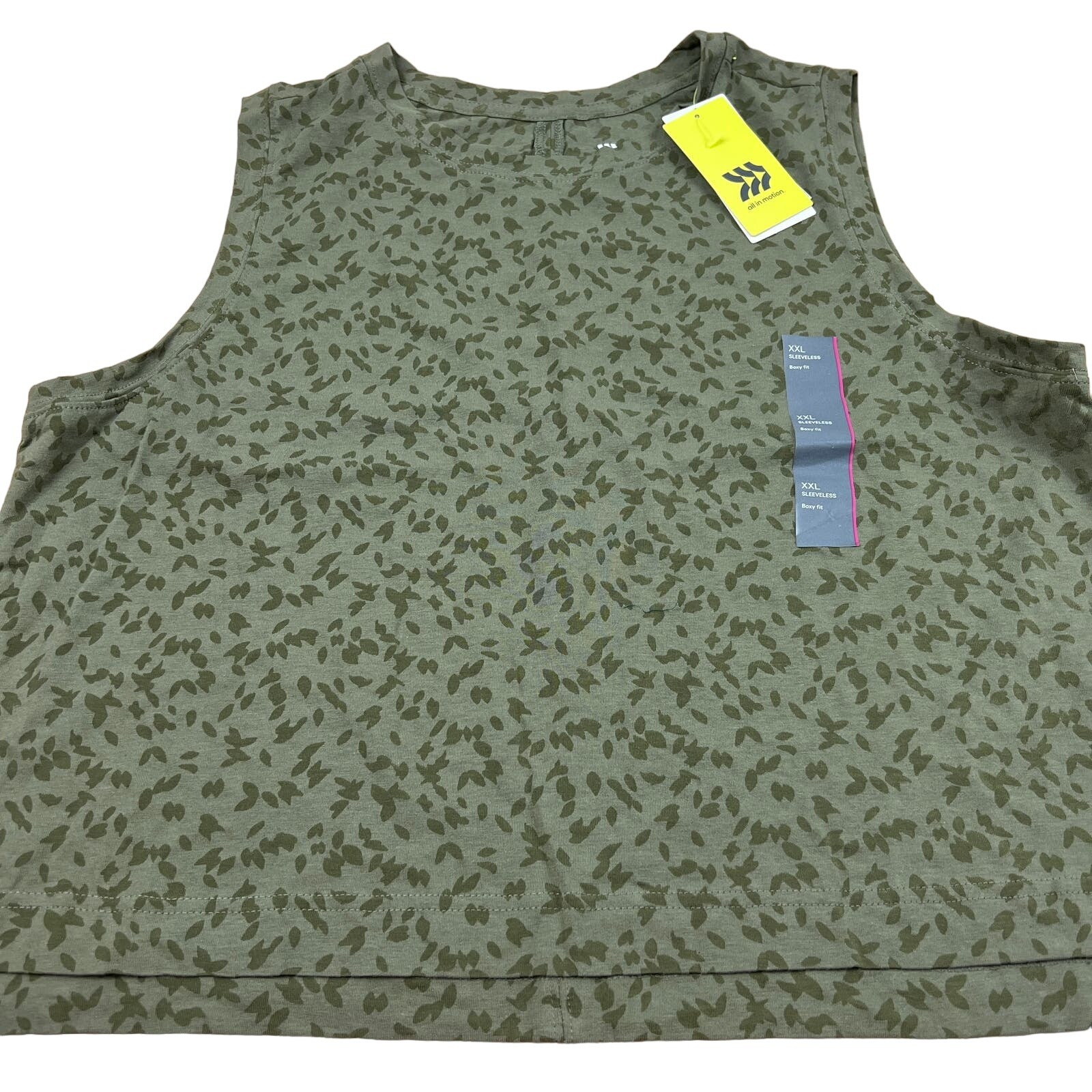 All in Motion Women’s Dark Olive Green Crop Active Tank Top – Size XXL – NWT