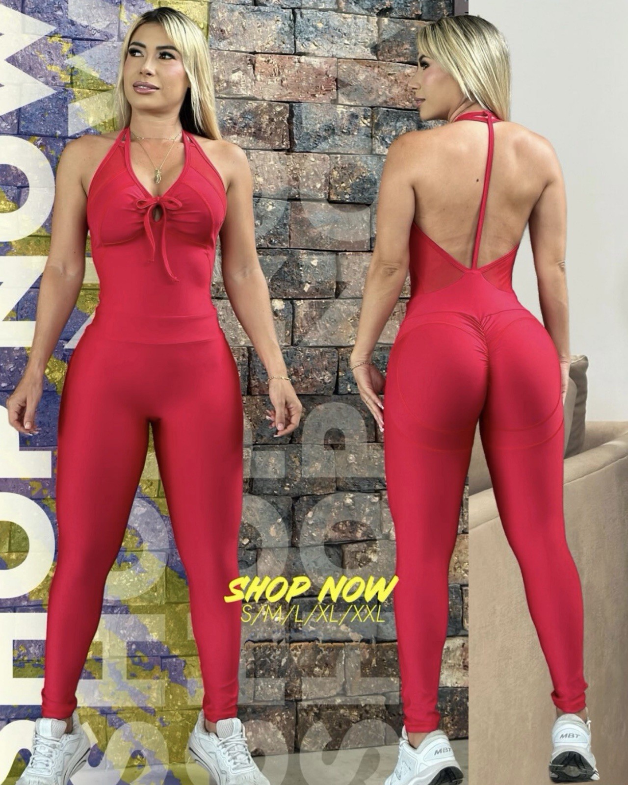 Colombian Brazilian Women’s Jumpsuit Enterizo Scrunch Microfiber S M L Active