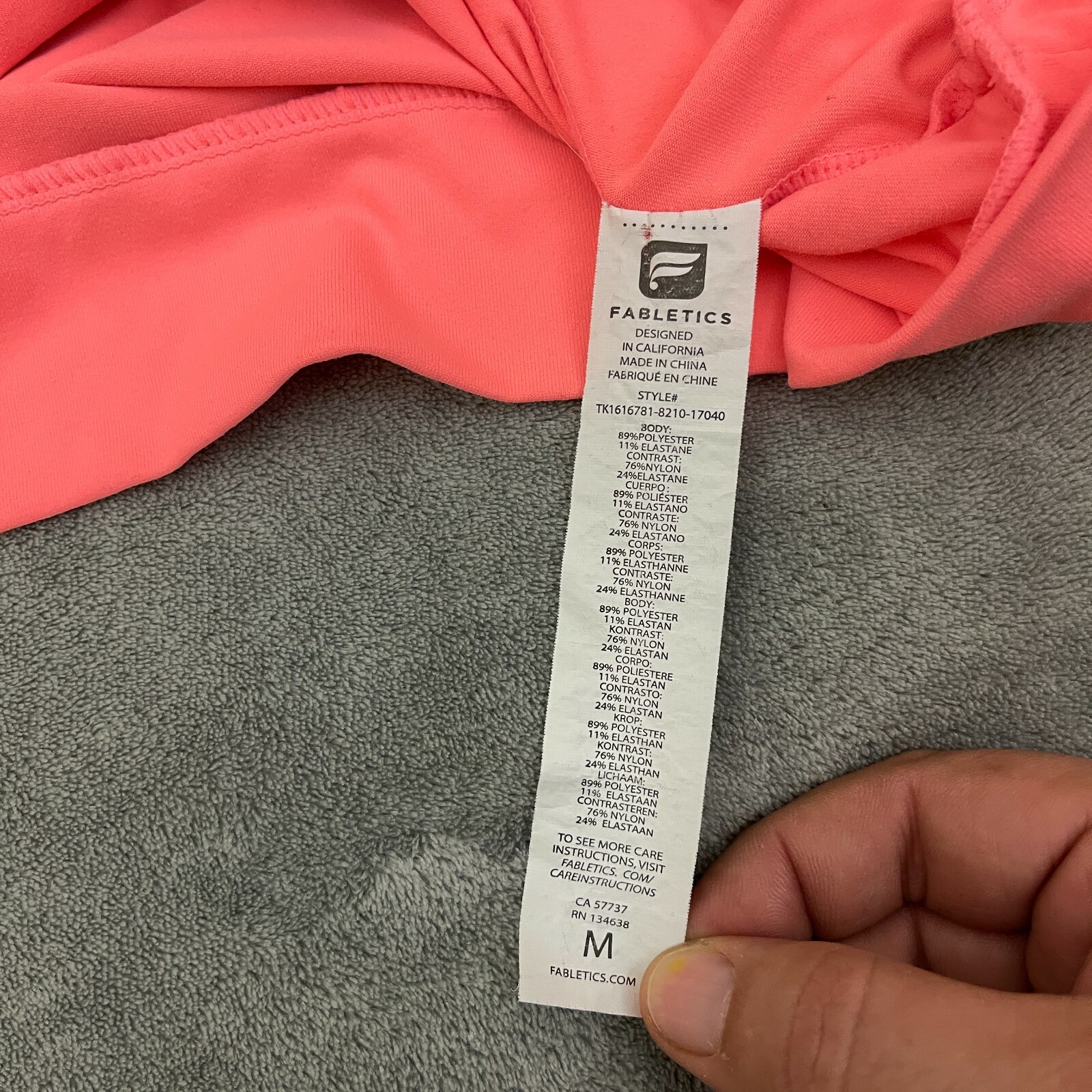 Fabletics Athletic Tank Top Adjustable Strap Peach Medium