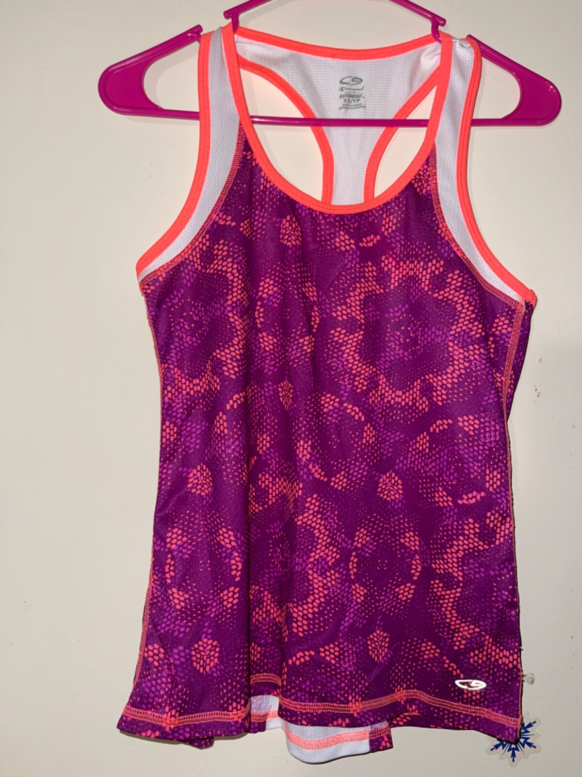 C9 by Champion women’s Duo Dry Racerback tank, Purple and pink. Small