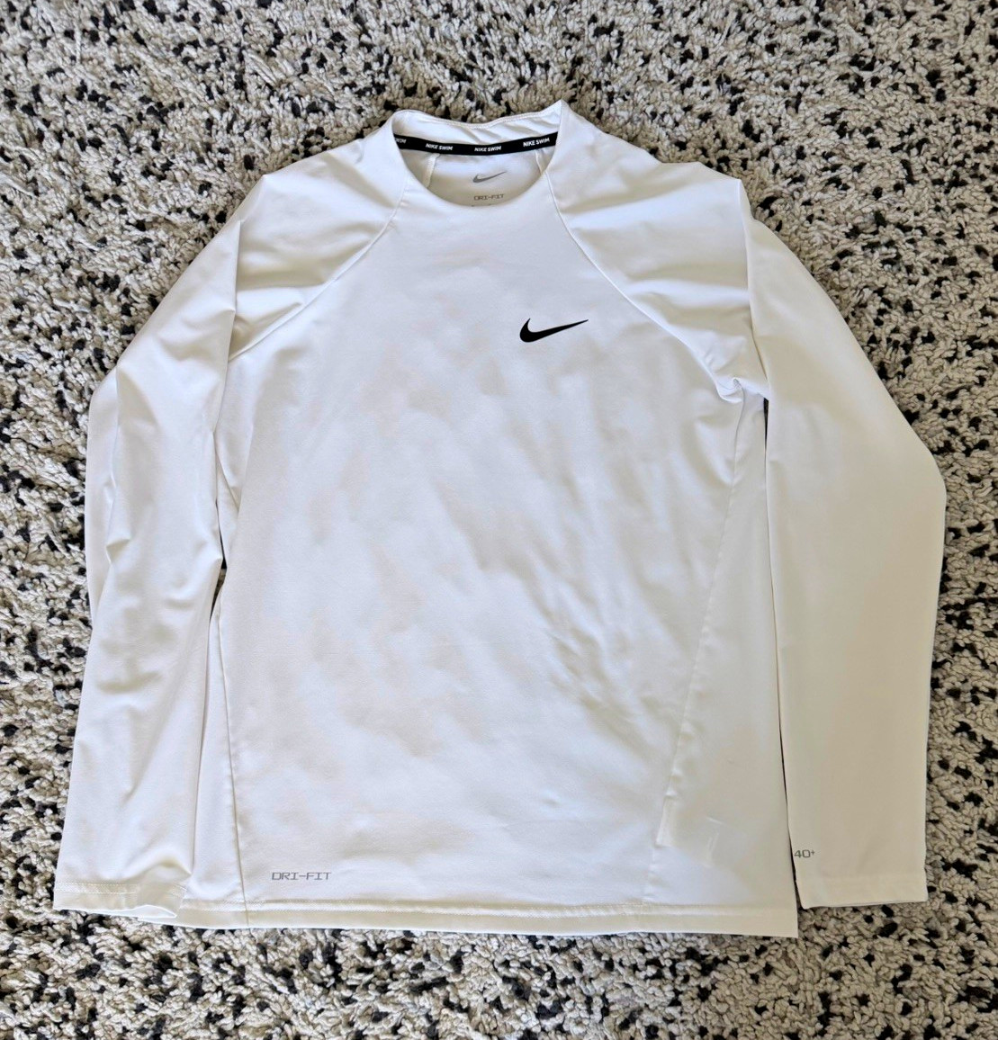 Nike Dri-FIT Women’s Swim Rashguard Top White Long Sleeve UV Quick Dry M