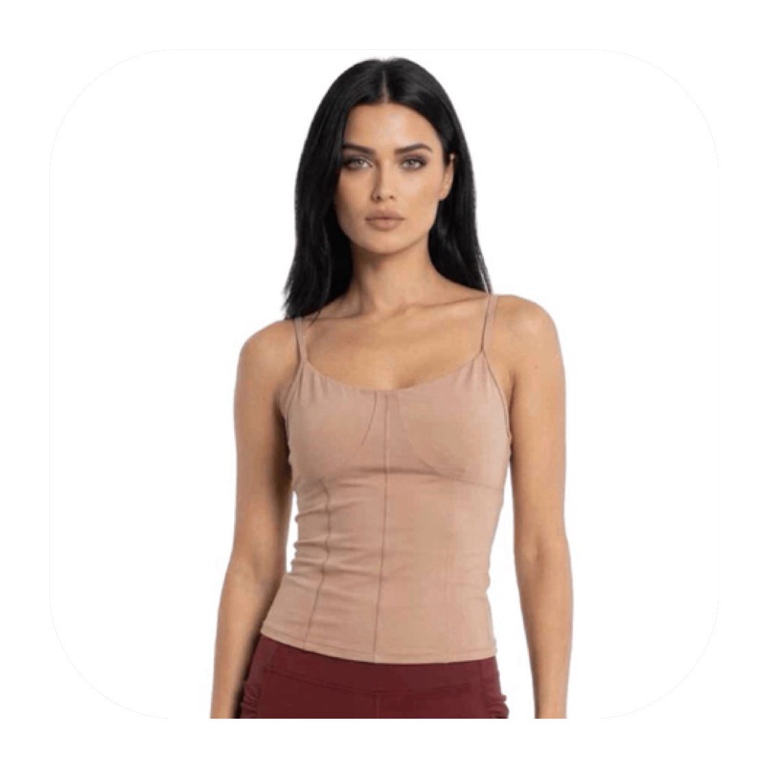 NWT Savvi L pinkish color athletic shelf bra tank $68 retail