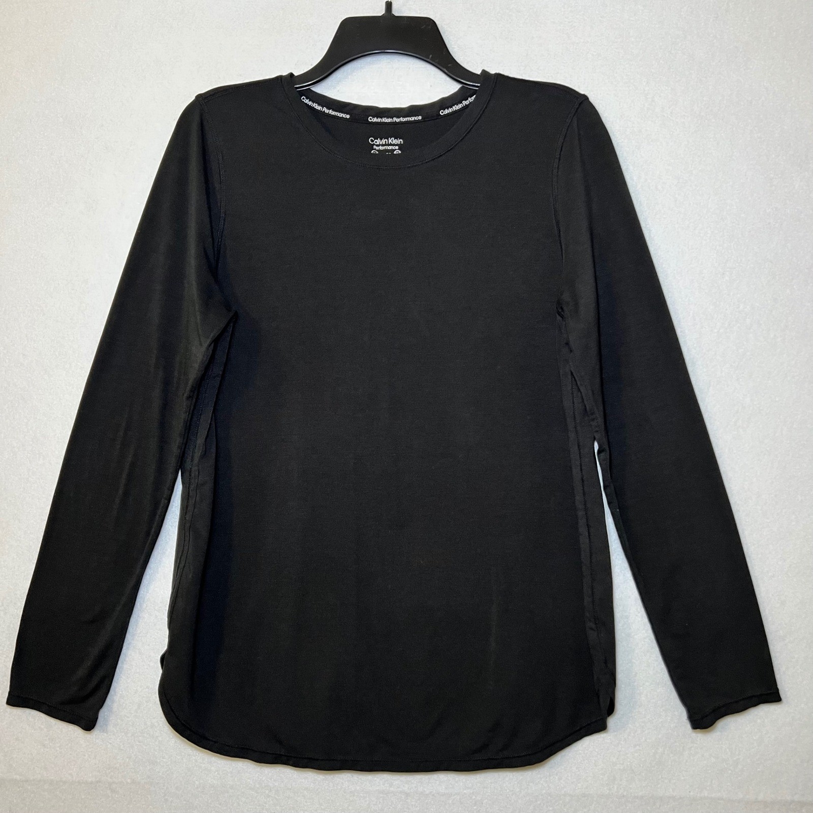 Calvin Klein Performance Athleisure Comfort Black Long Sleeve Wick Shirt Women M