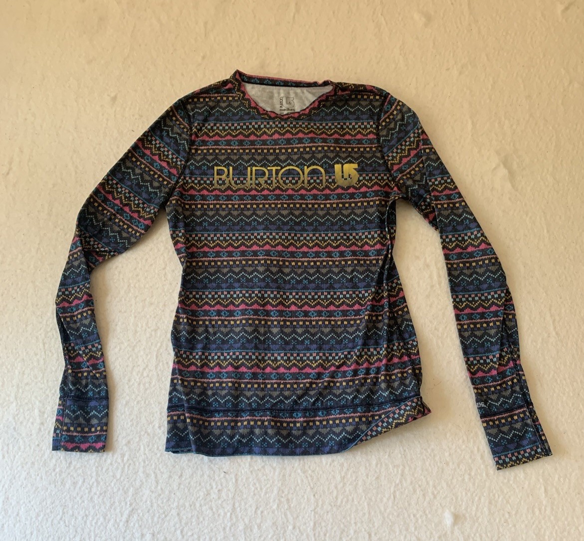 Burton Women’s DryRide Long Sleeve Colorful Shirt With Thumb holes Medium
