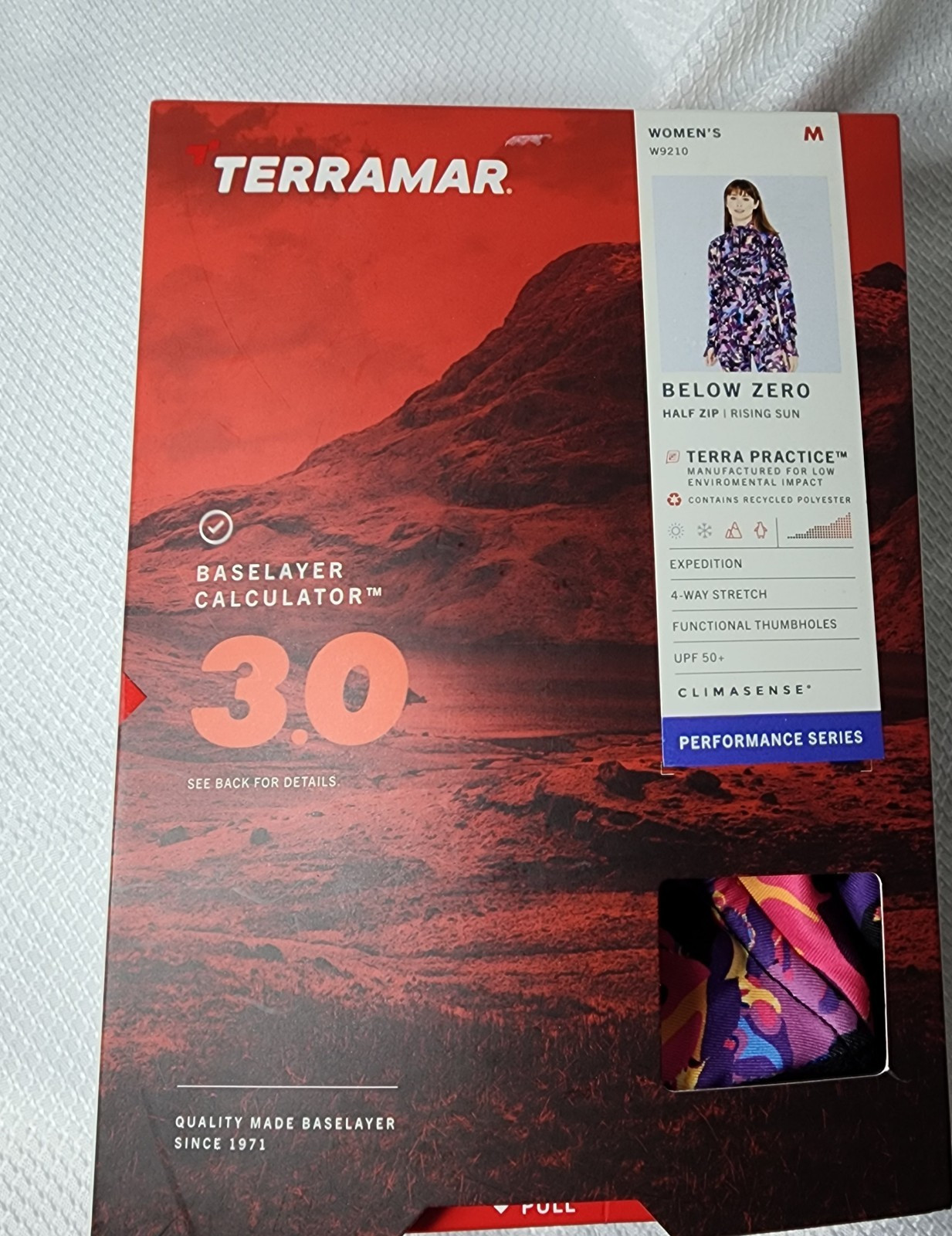 Terramar base layer Climasense Rising Sun half zip 3.0 womens M 10-12