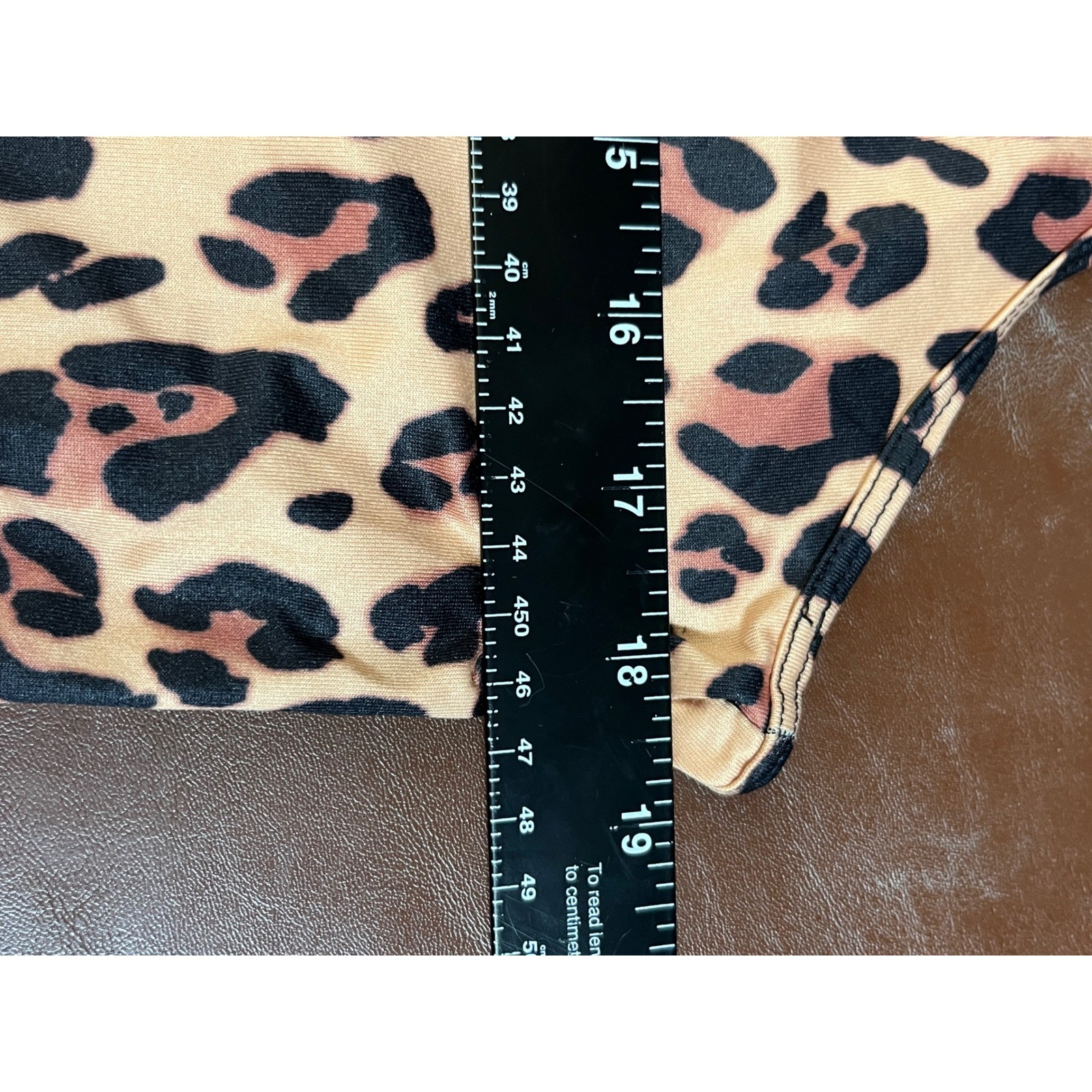 Fabletics Leopard Print Muscle Tank Top Open Tulip Back Tan Black Brown Medium