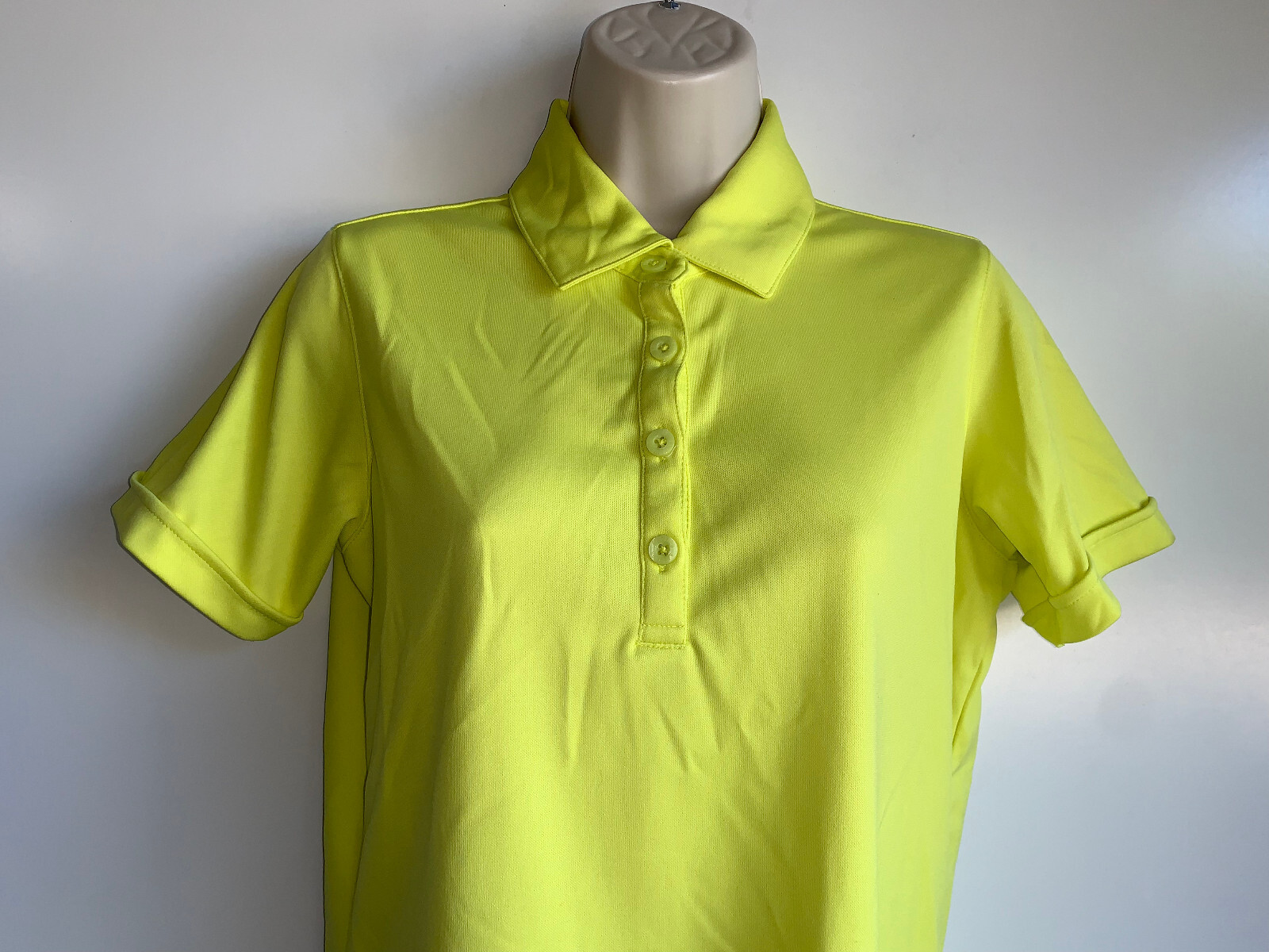 KATE LORD Performance Bright Yellow Golf Polo Shirt ~ Women’s Size Medium